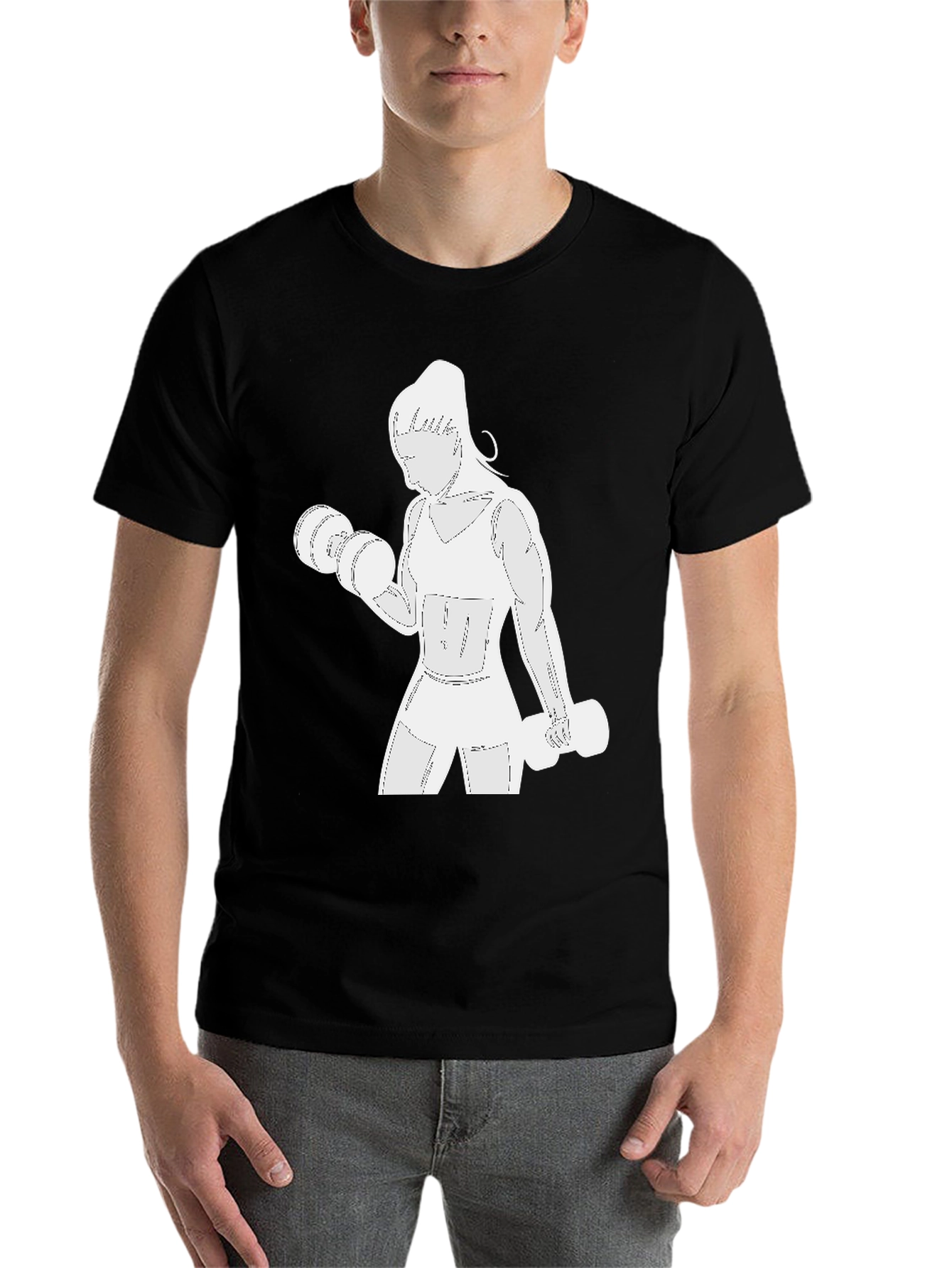 Black Workout Woman Graphic Tee view 7