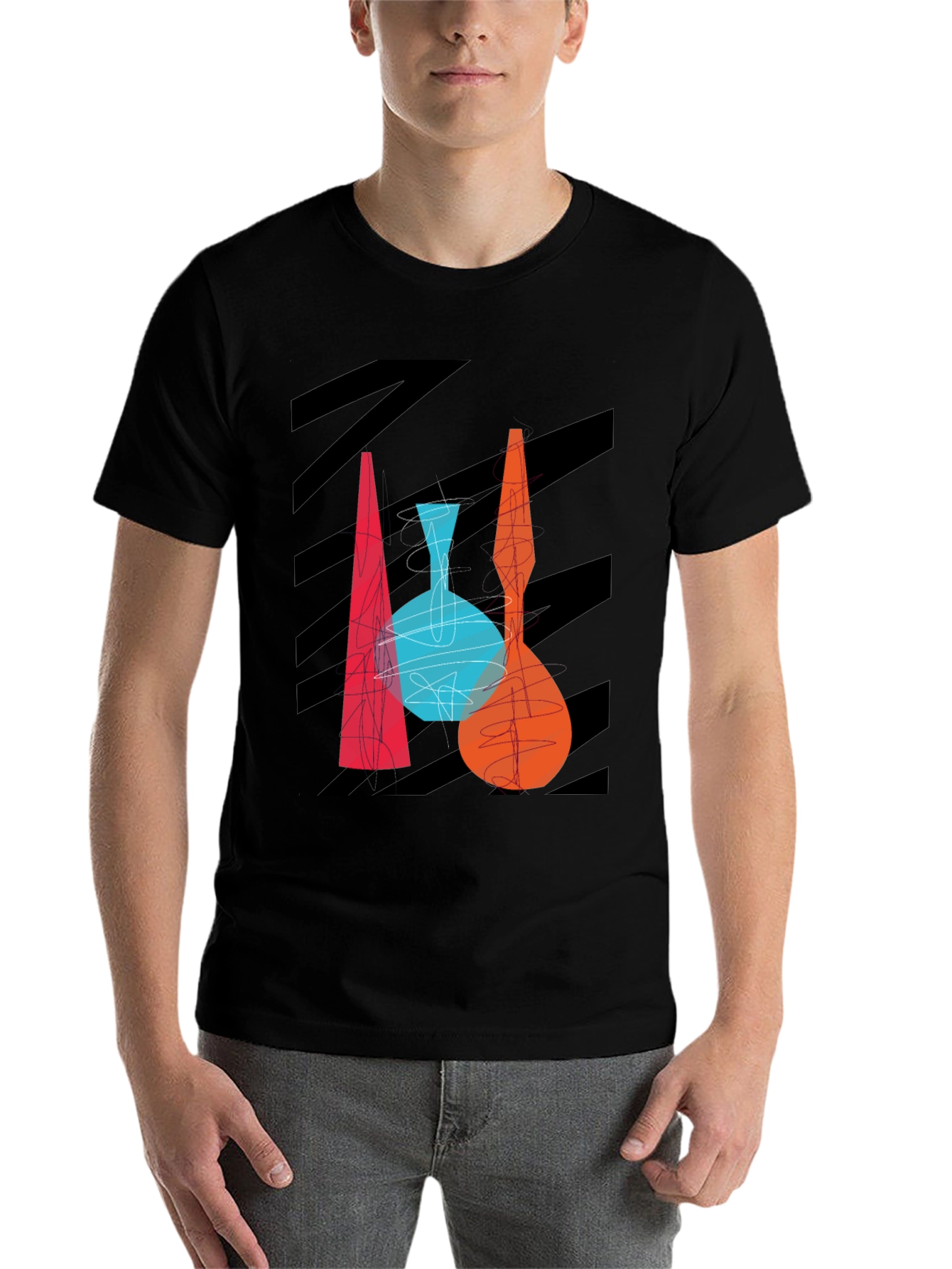Abstract Vase Graphic Tee - Modern Art T-Shirt - 7