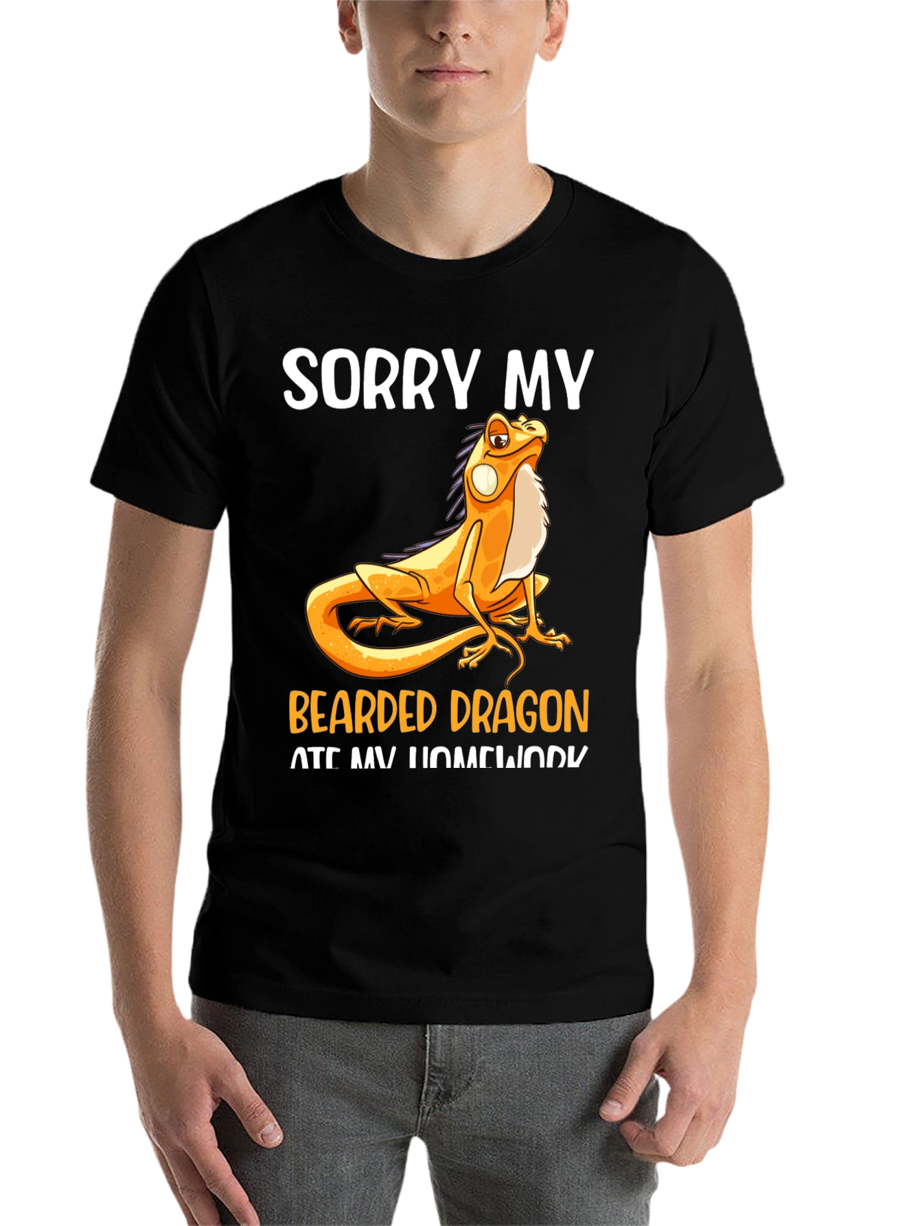 Black Bearded Dragon Ate Homework T-Shirt view 7