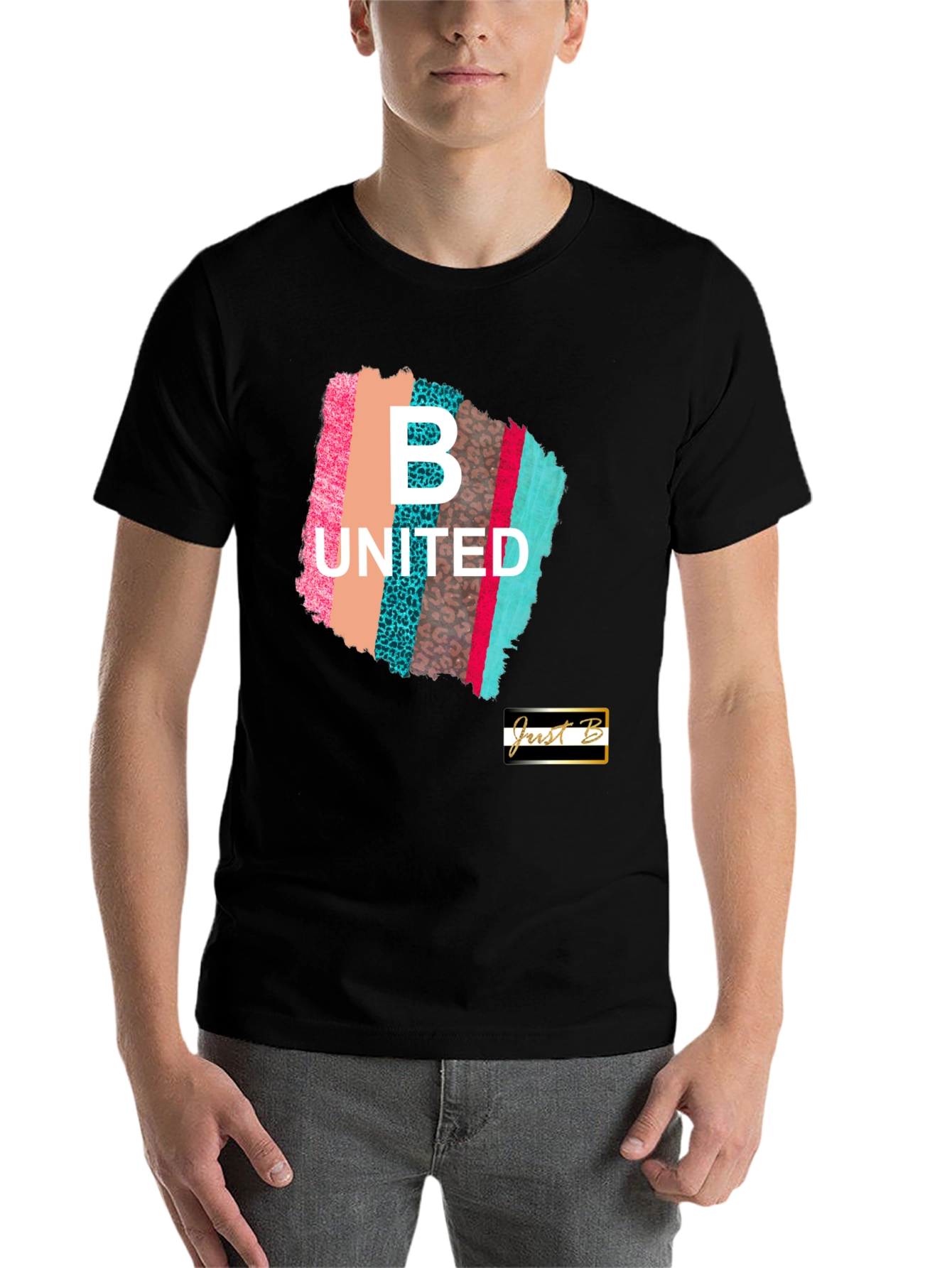 Black B United Graphic T-Shirt - Men's Short Sleeve Crew Neck view 7
