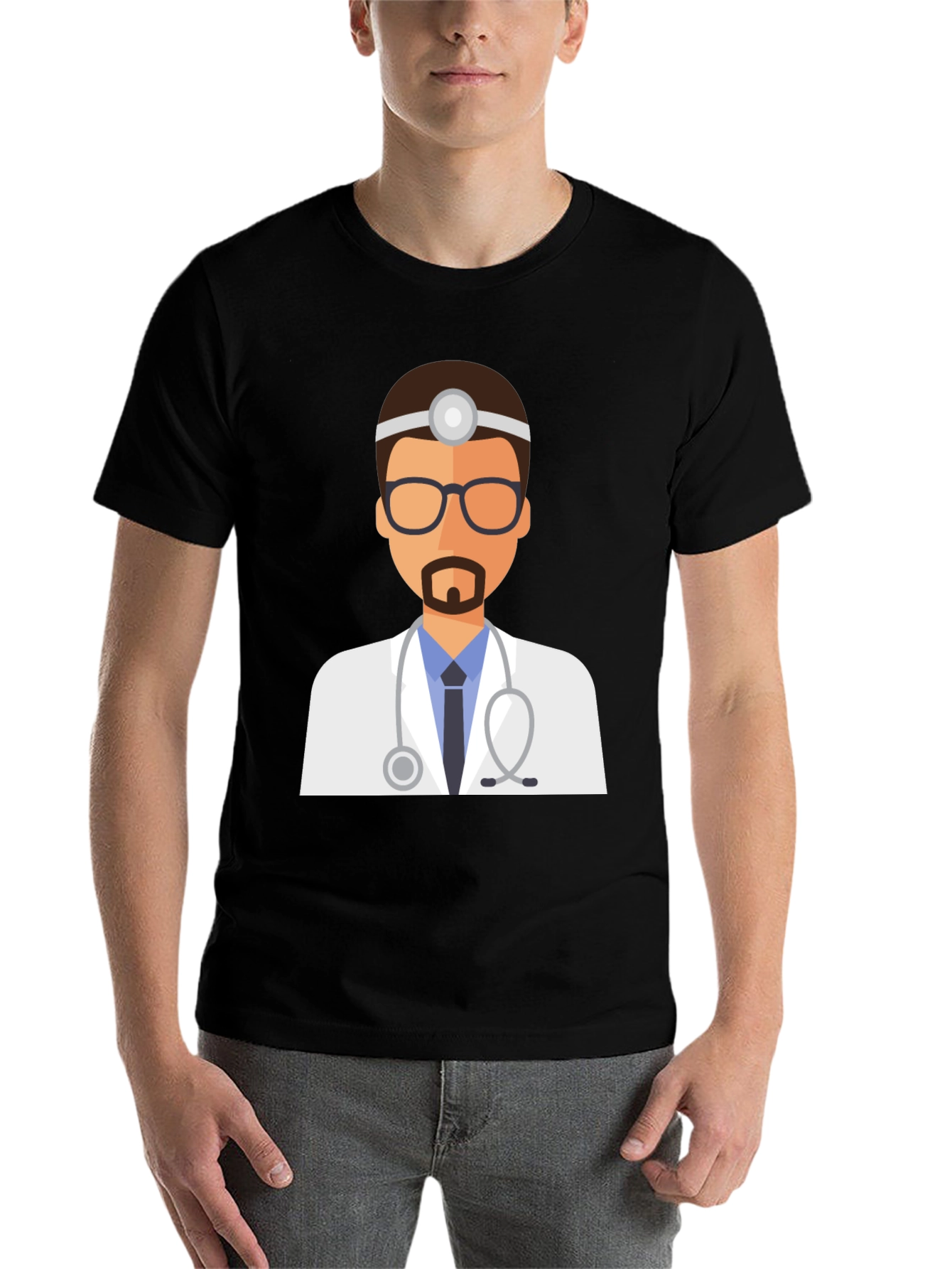 Black Doctor Graphic Tee - Black Unisex T-Shirt view 7