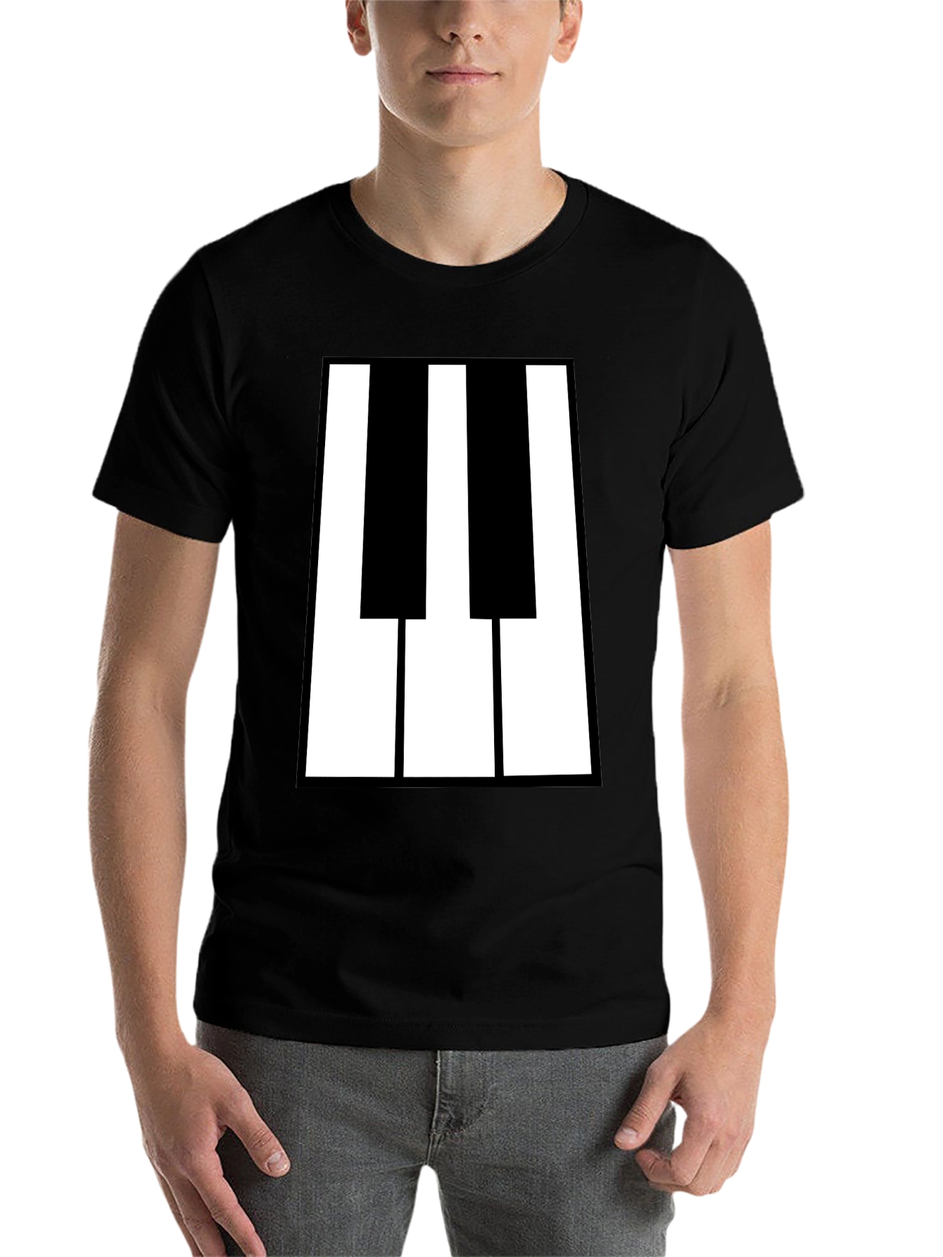 Black Piano Keys Graphic Tee - Black T-Shirt view 7