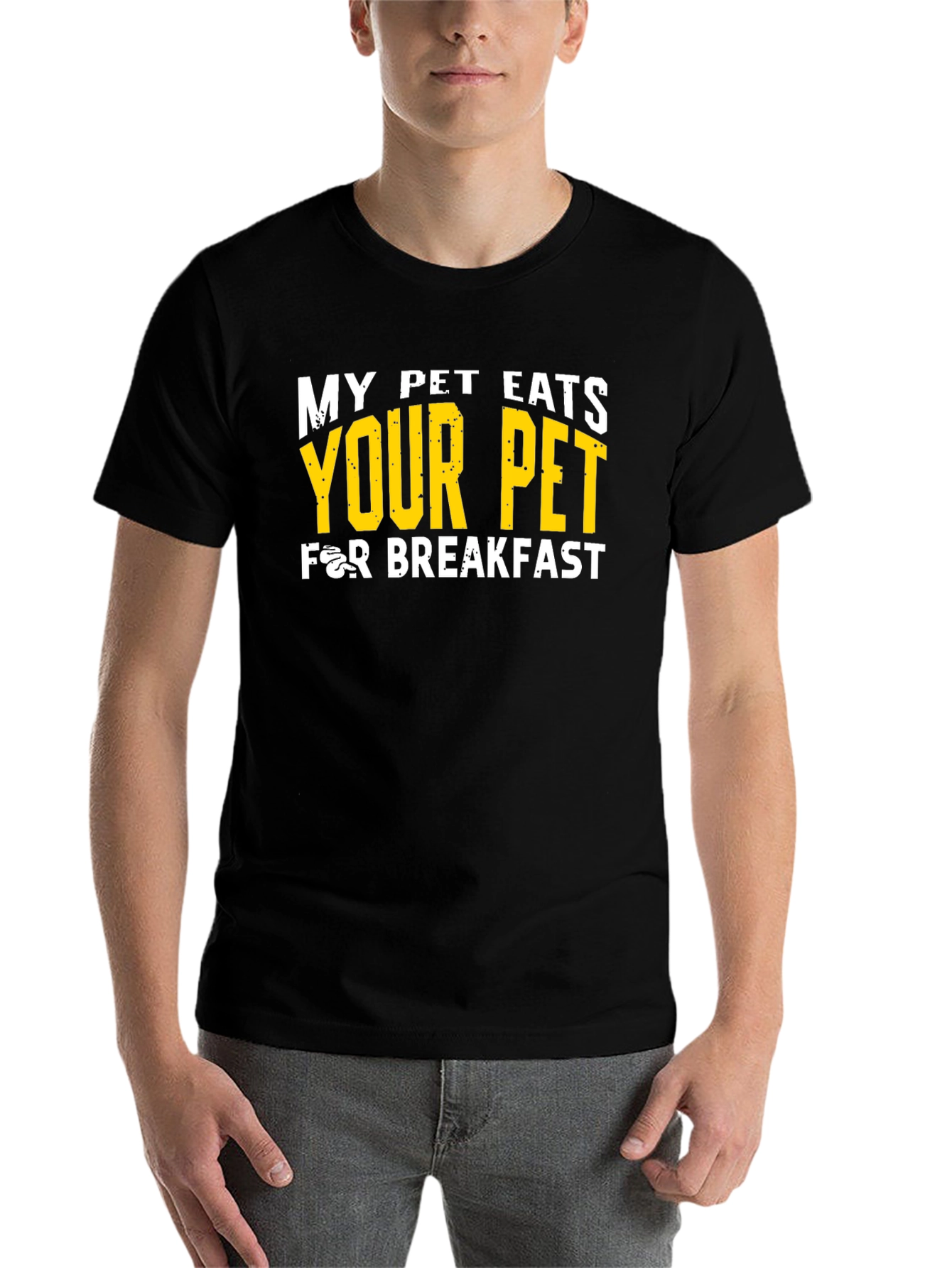 Black My Pet Eats Your Pet Graphic Tee view 7