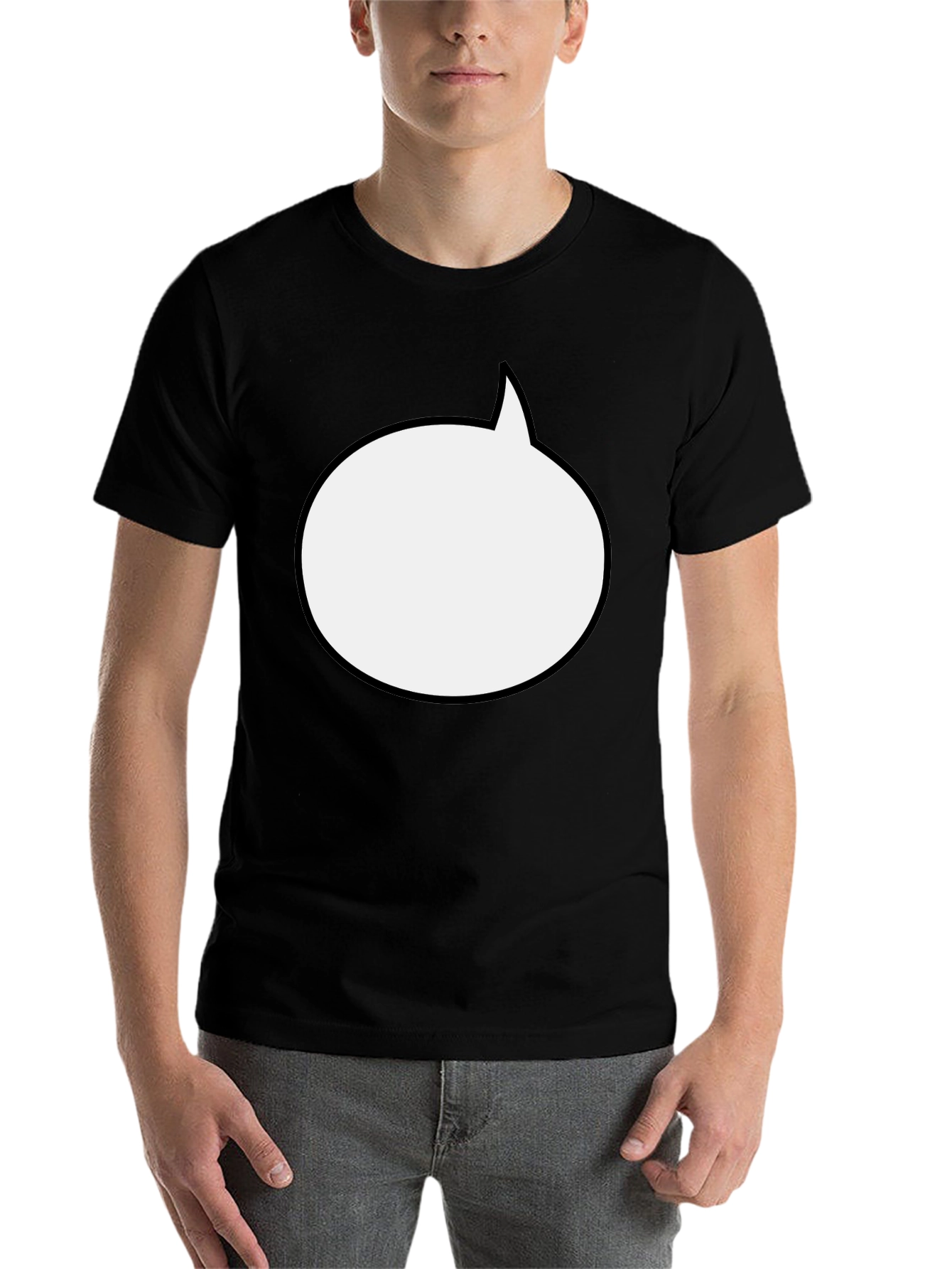 Black Comic Bubble Black T-Shirt view 7