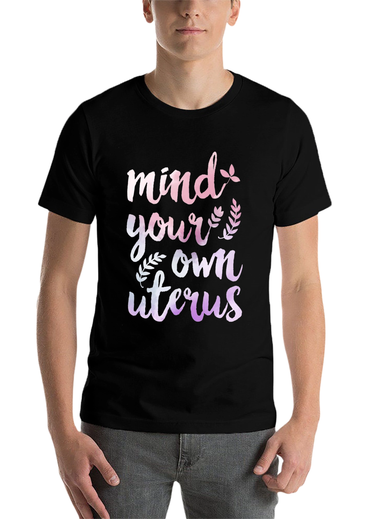Black Mind Your Own Uterus Graphic Tee view 7