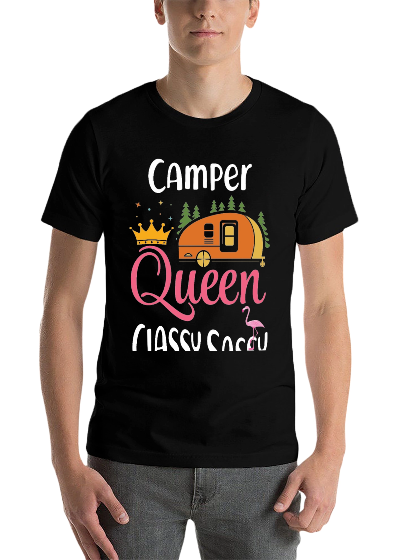 Black Camper Queen Classy Sassy Graphic T-Shirt view 7