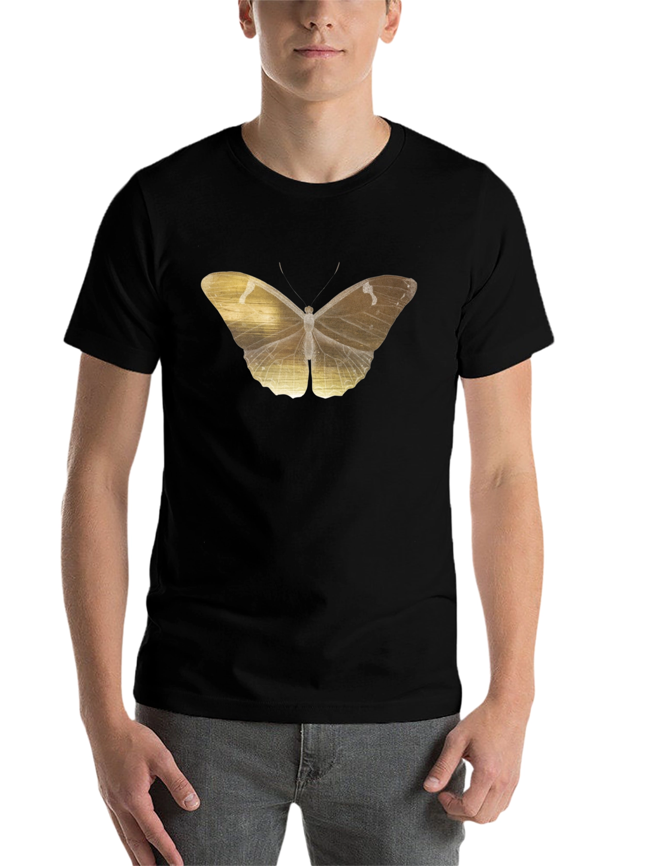 Black Butterfly Graphic Tee - Black Cotton Blend view 7