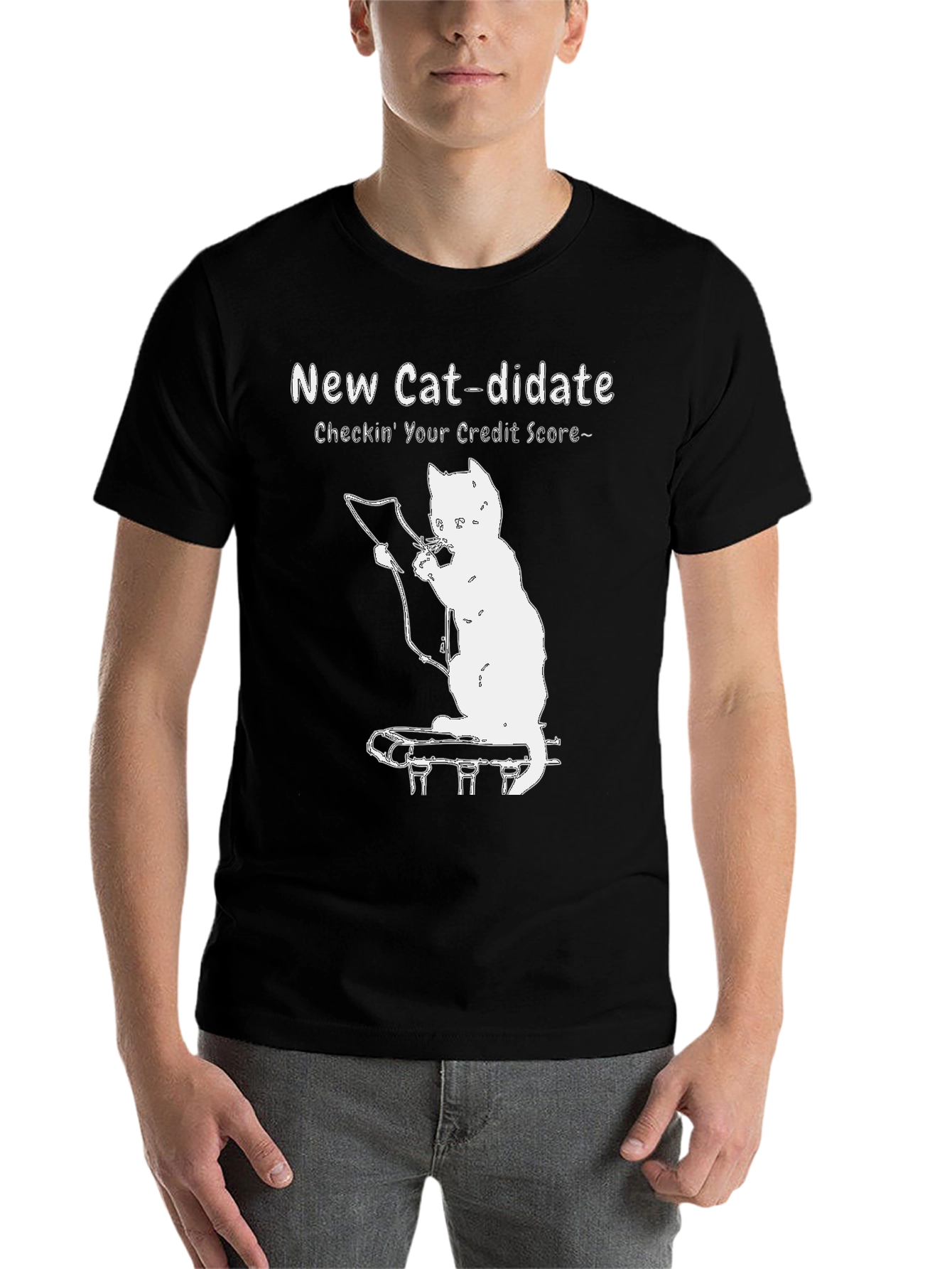 Black New Cat-didate Credit Score Tee view 7