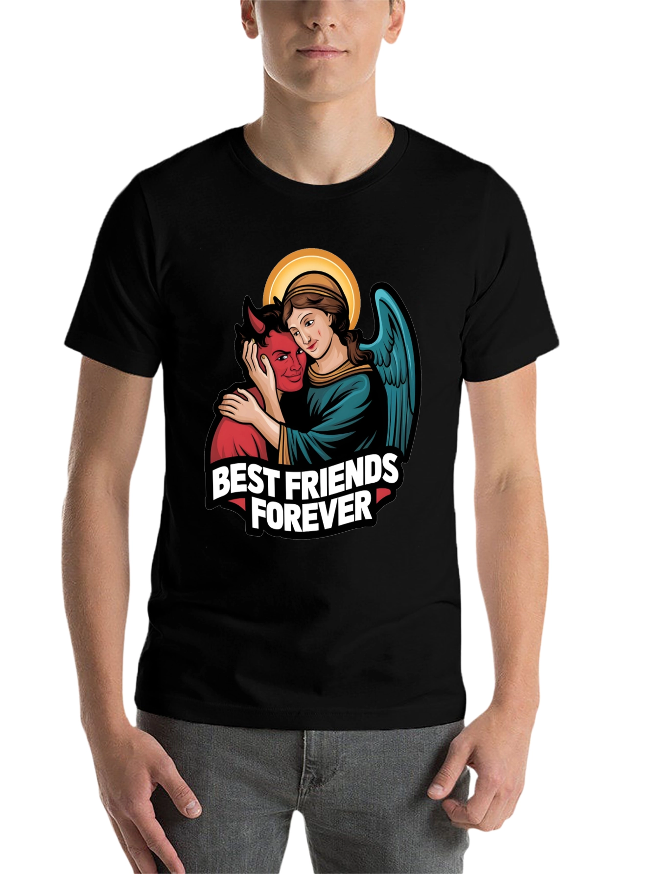 Black Best Friends Forever Graphic Tee view 7