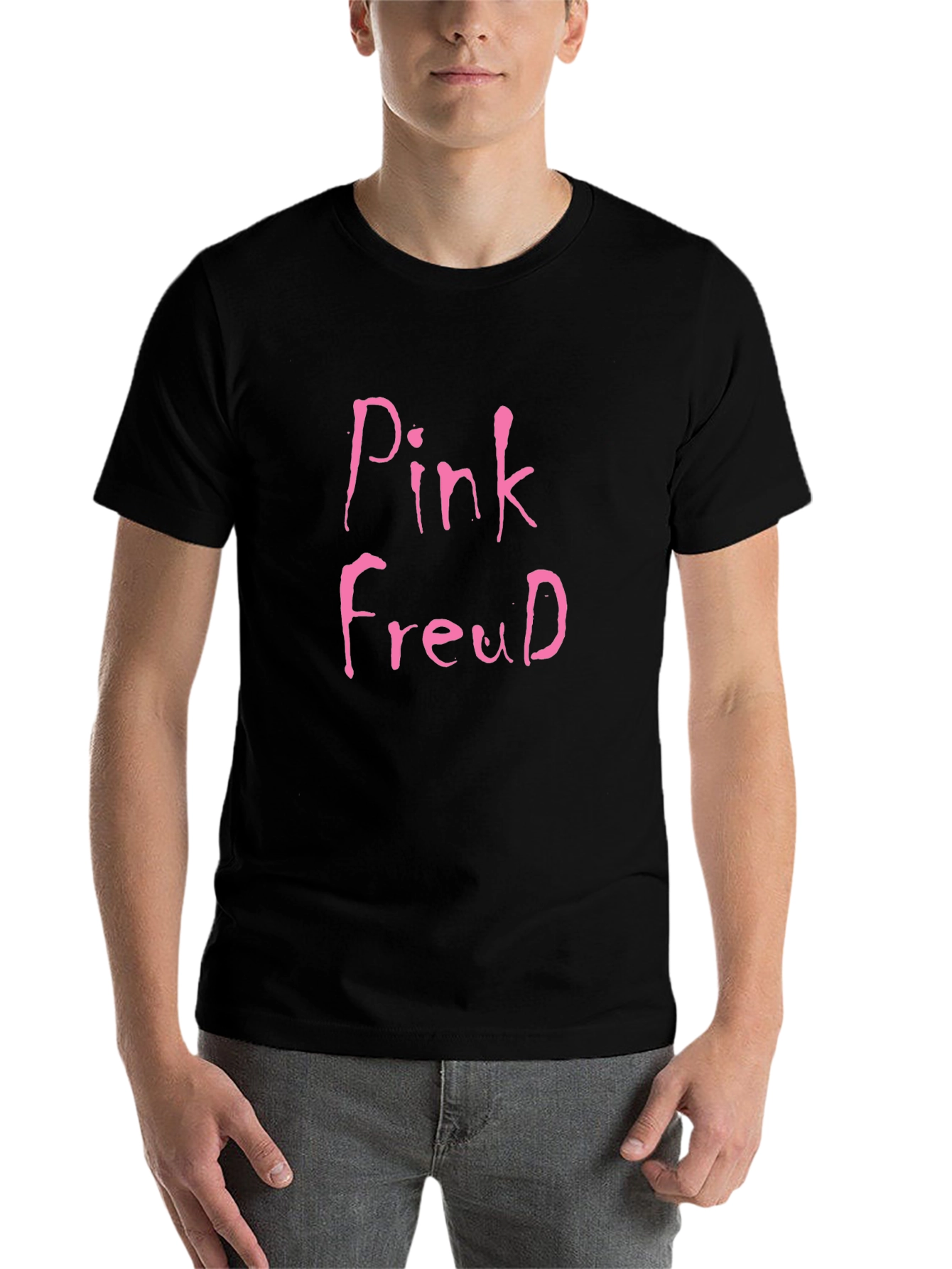 Black Pink Freud Graphic Tee - Quirky Unisex T-Shirt view 7