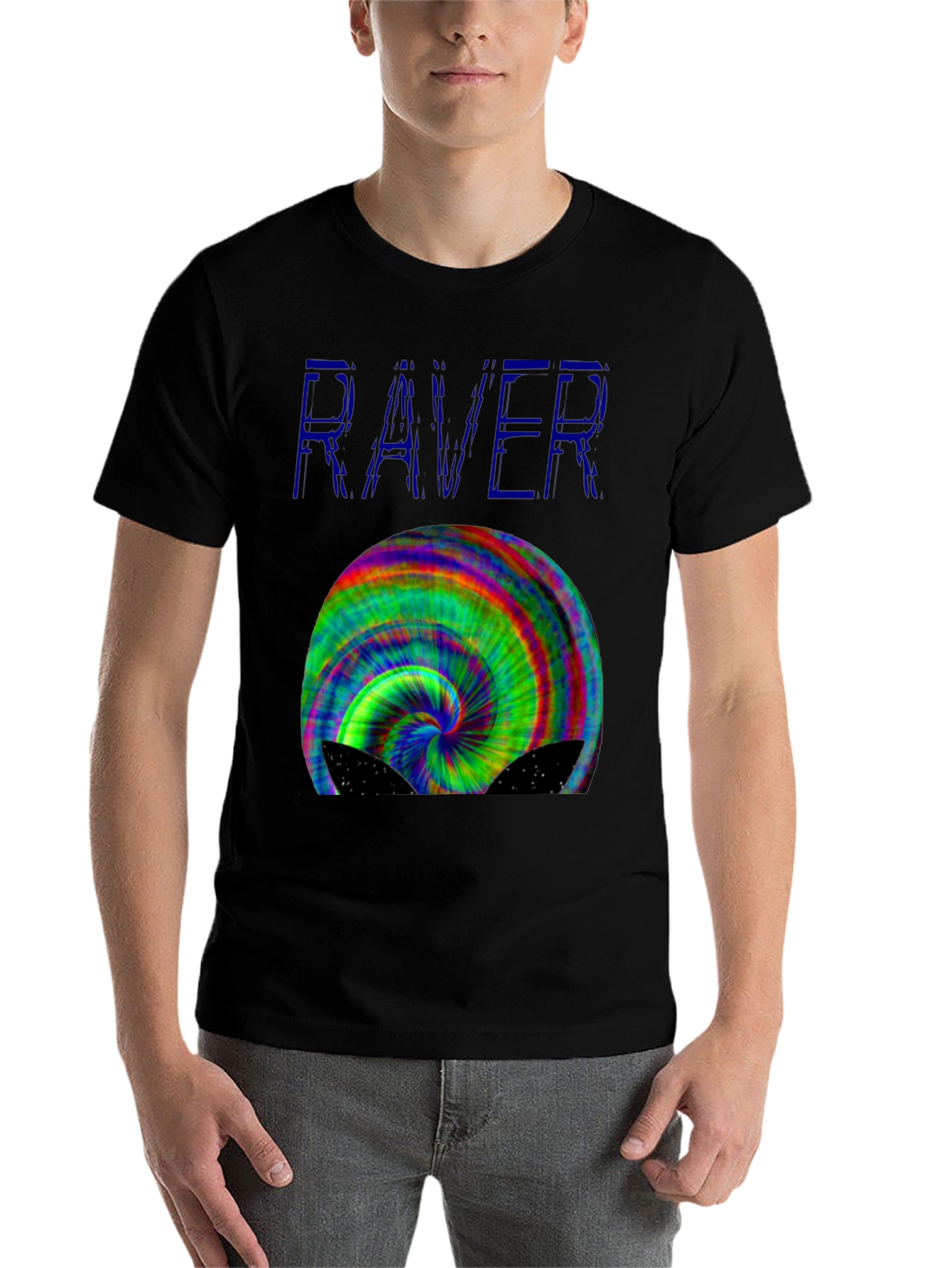 Black Raver Spiral Graphic T-Shirt view 7