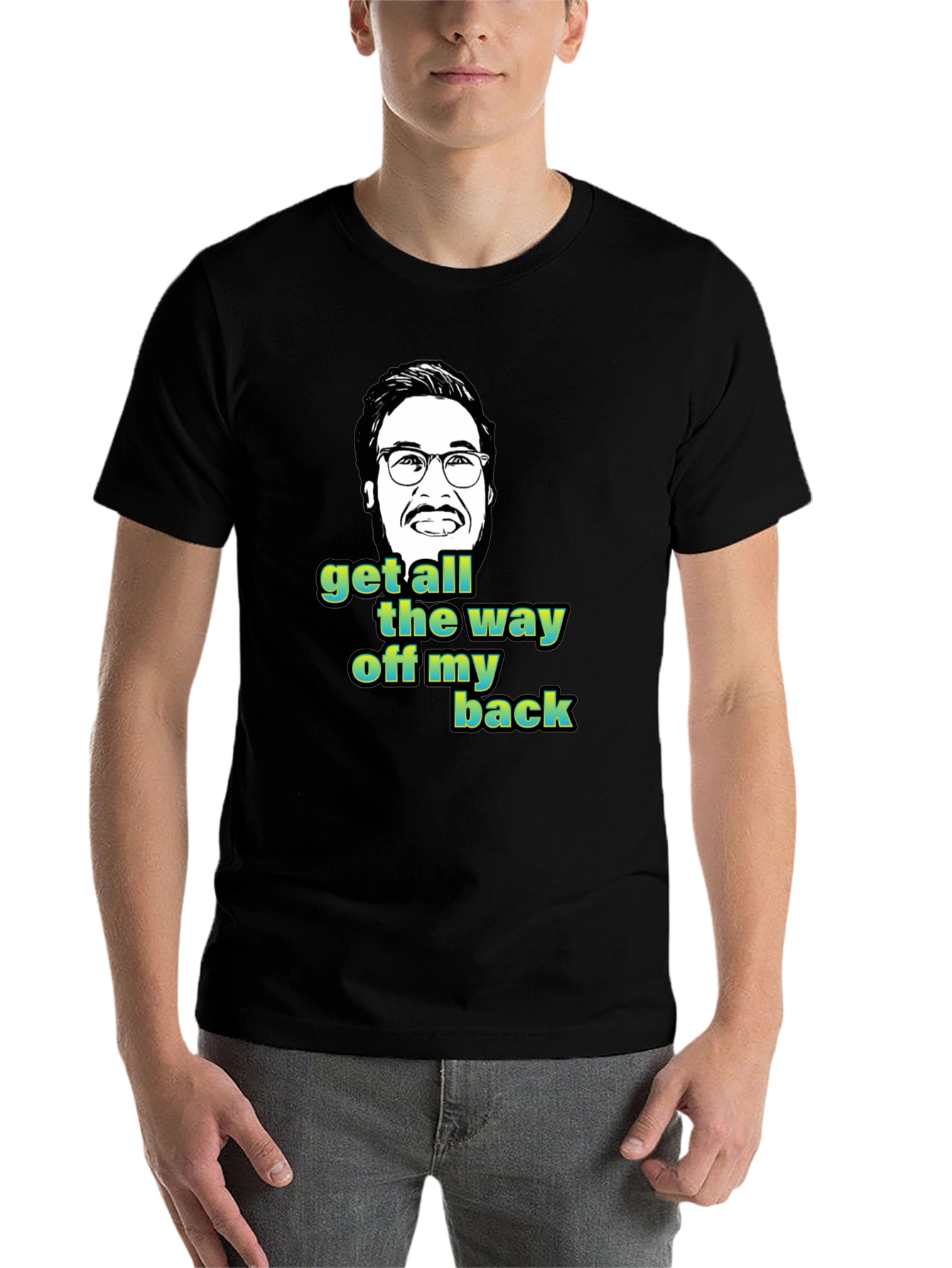 Black Funny "Get Off My Back" Graphic Tee view 7