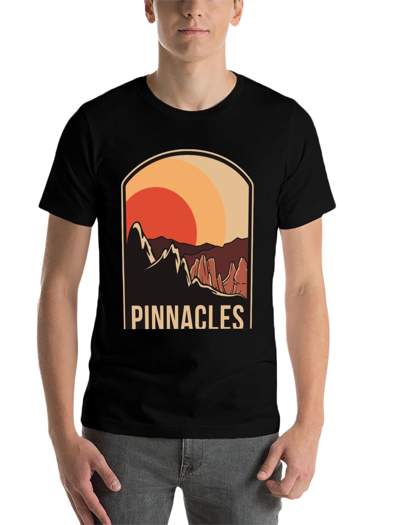 Black Pinnacles Graphic Tee - Nature Inspired Design view 7