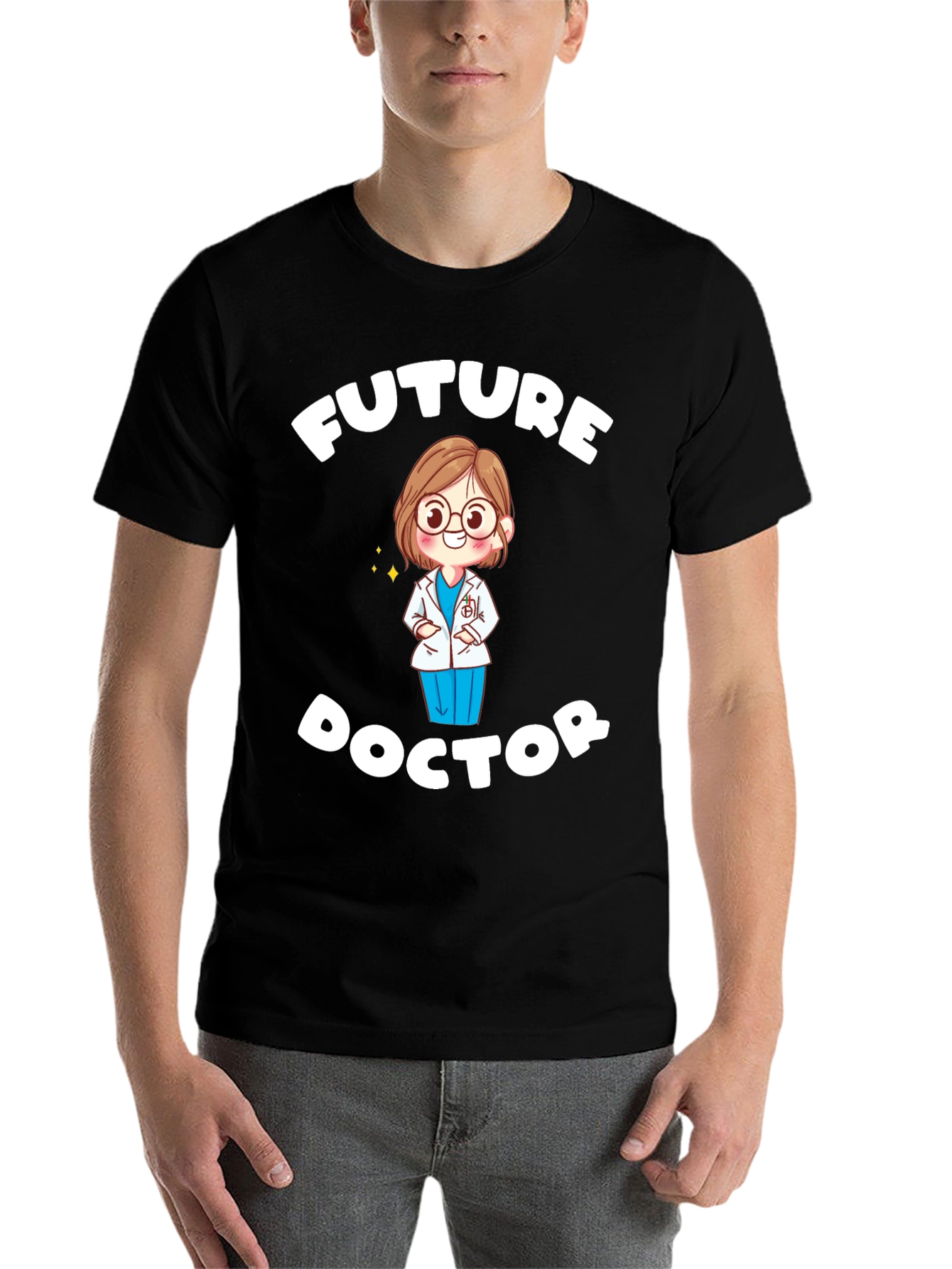 Black Future Doctor T-Shirt - Cute Medical Student Tee view 7