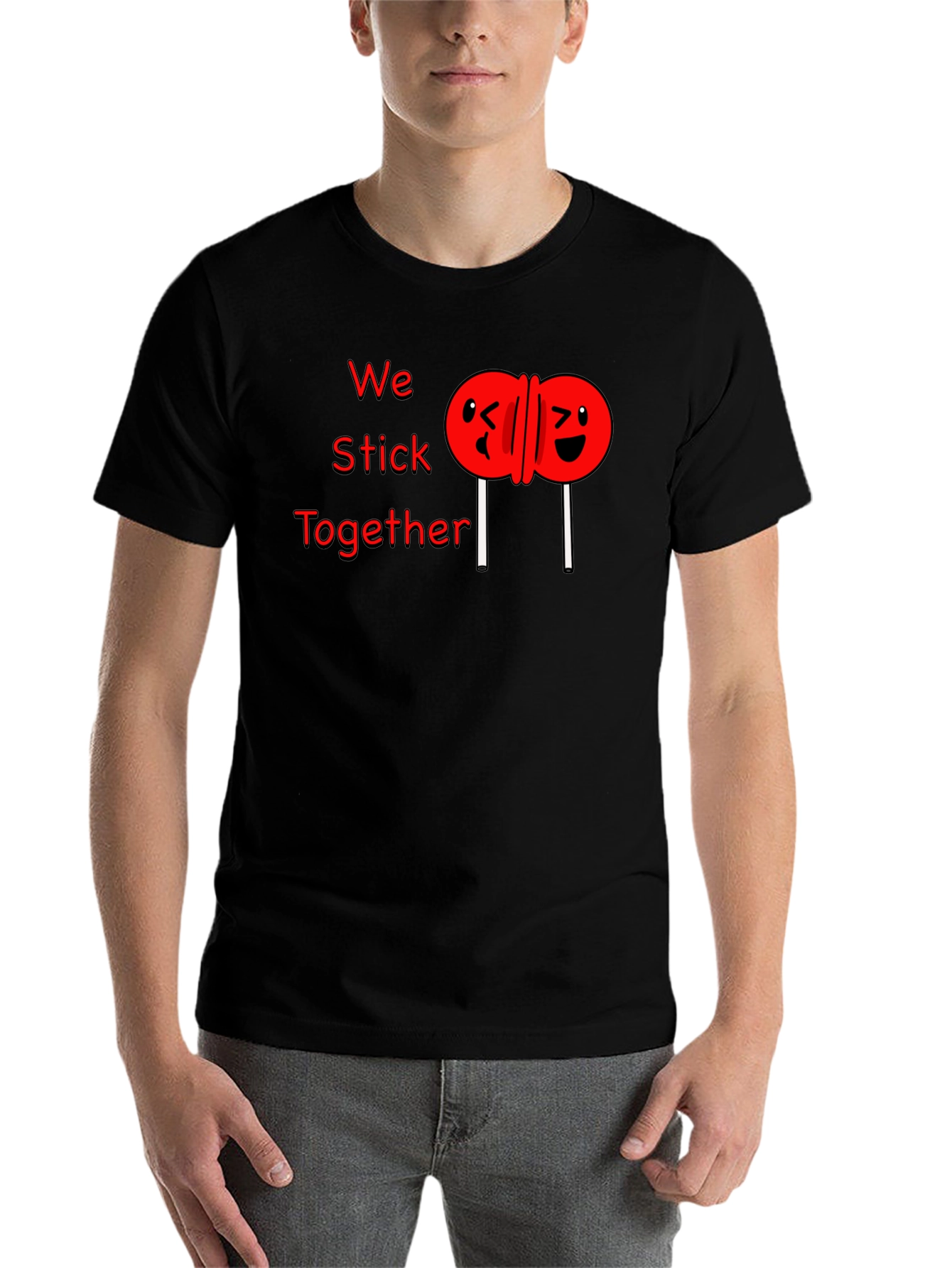 Black We Stick Together Graphic T-Shirt view 7