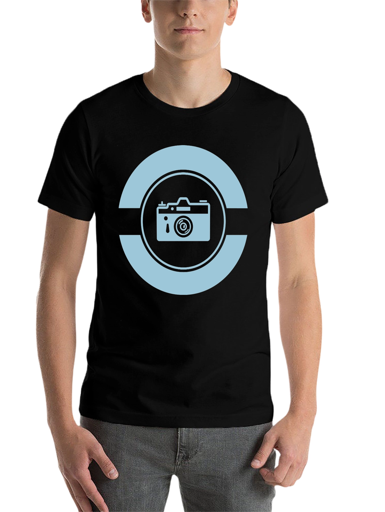 Black Retro Camera Graphic T-Shirt - Black view 7
