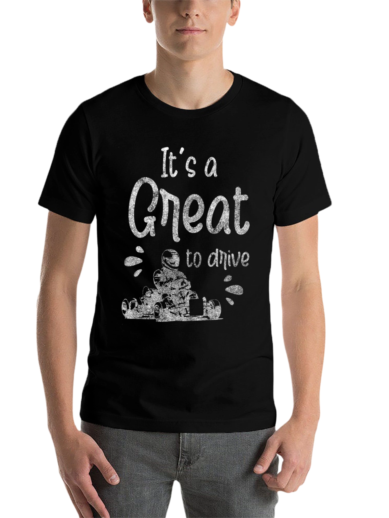 Black It's a Great Day to Drive Kart Racing T-Shirt view 7