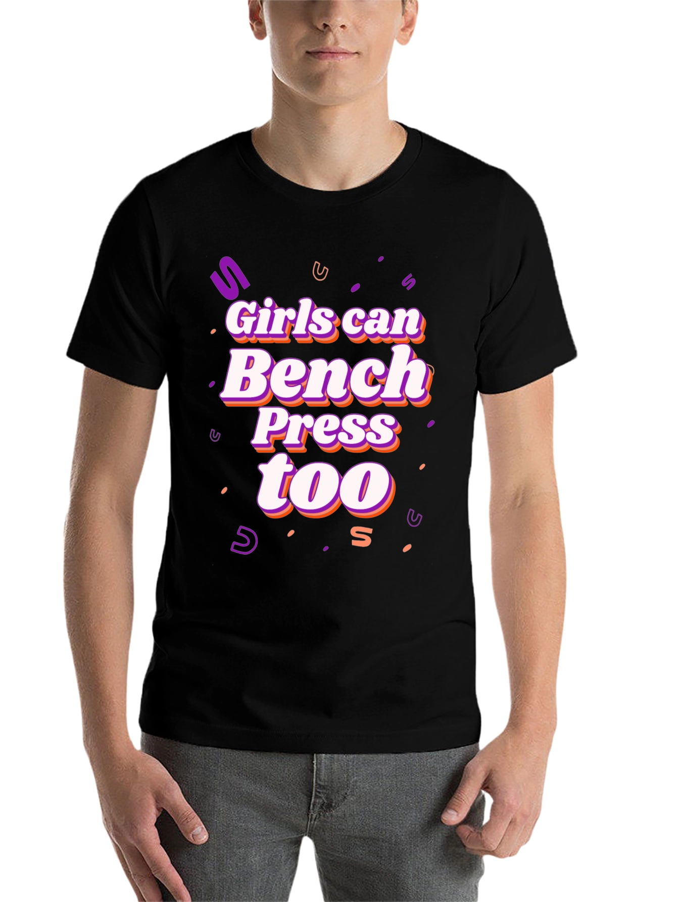 Black Girls Can Bench Press Too T-Shirt view 7
