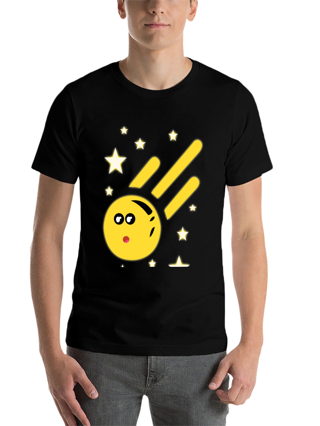 Black Comet Face Graphic Tee - Black view 7