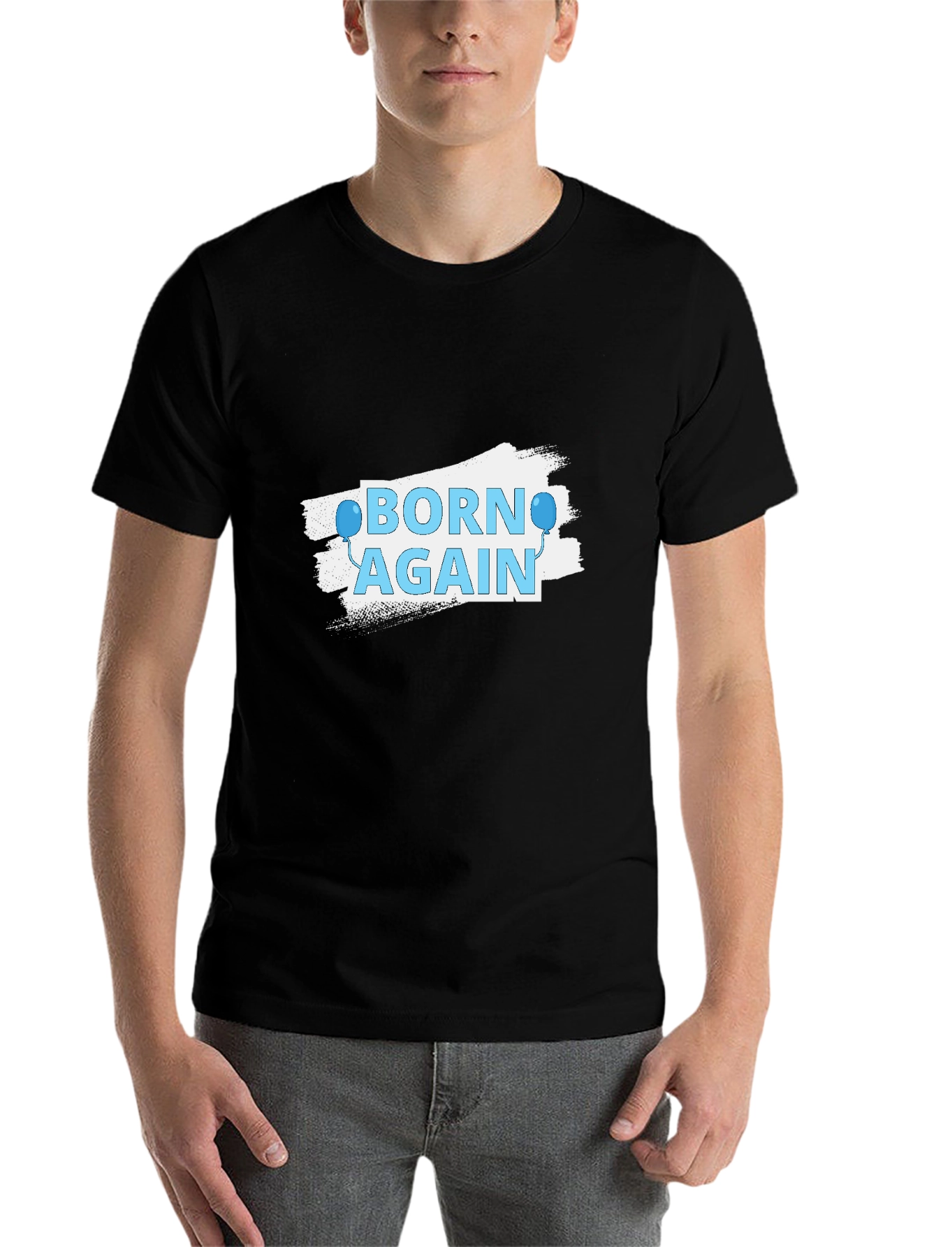 Black Born Again Graphic Tee - Stylish Christian Apparel view 7