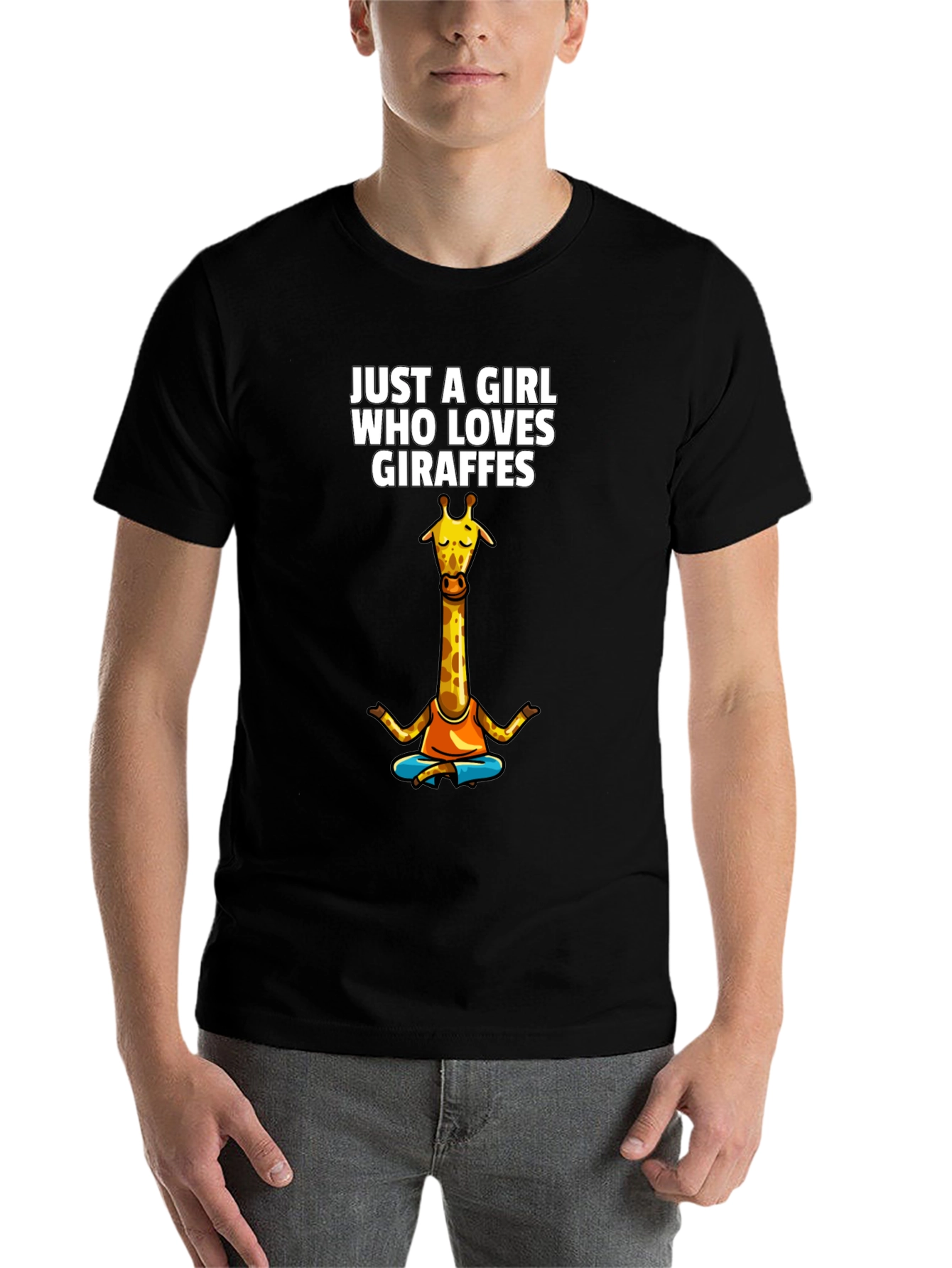 Black Giraffe Lover Women's T-Shirt - Yoga Design view 7