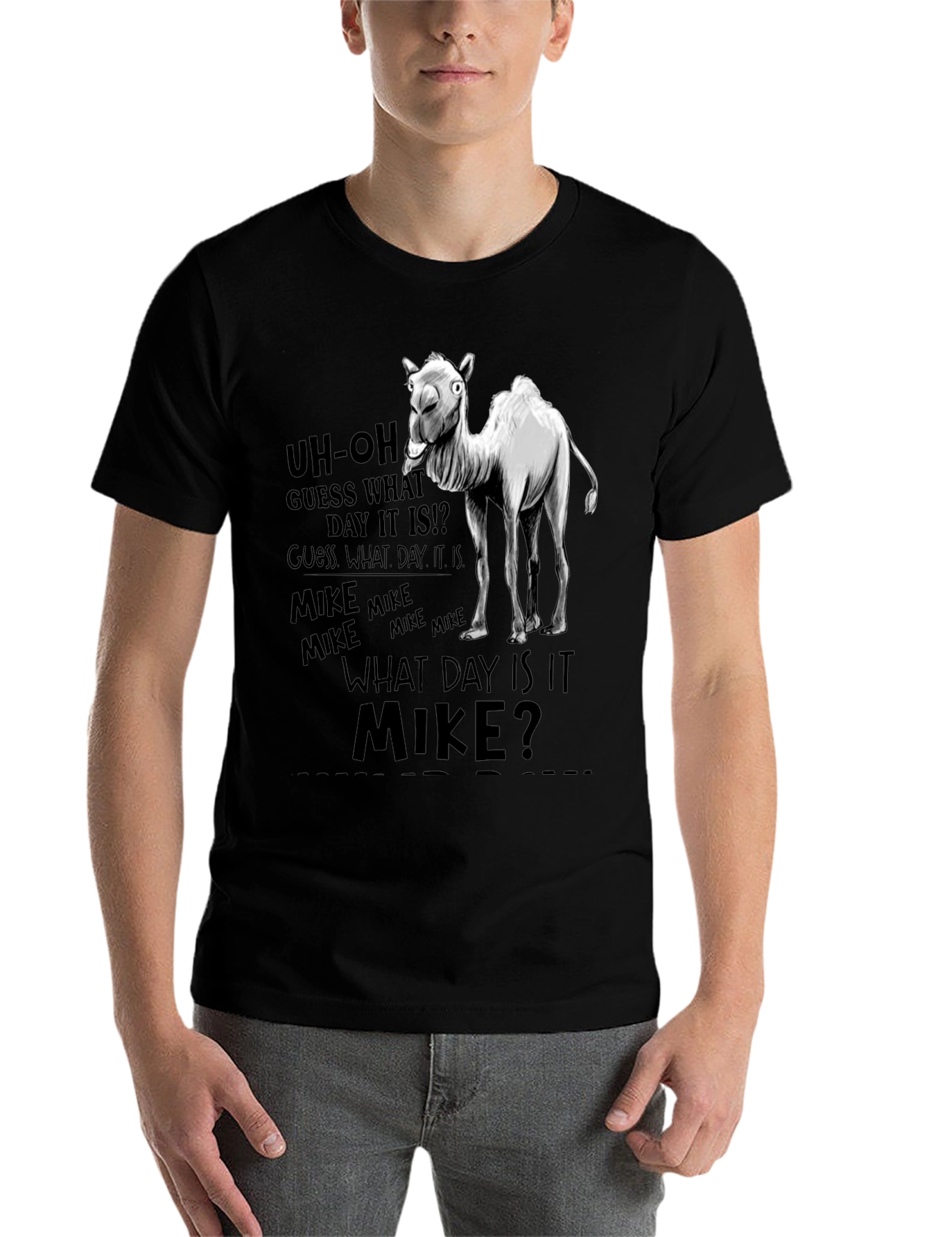 Black What Day Is It? Camel T-Shirt view 7