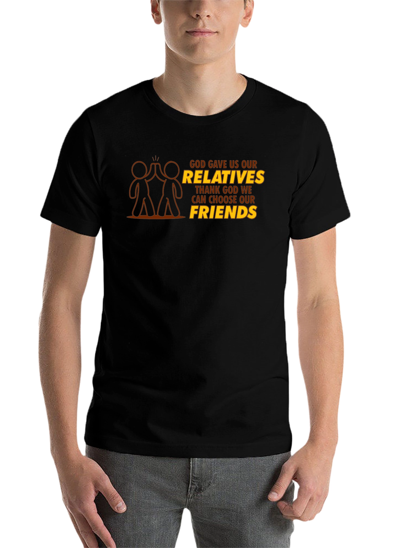 Black God Gave Us Relatives T-Shirt - Choose Friends view 7