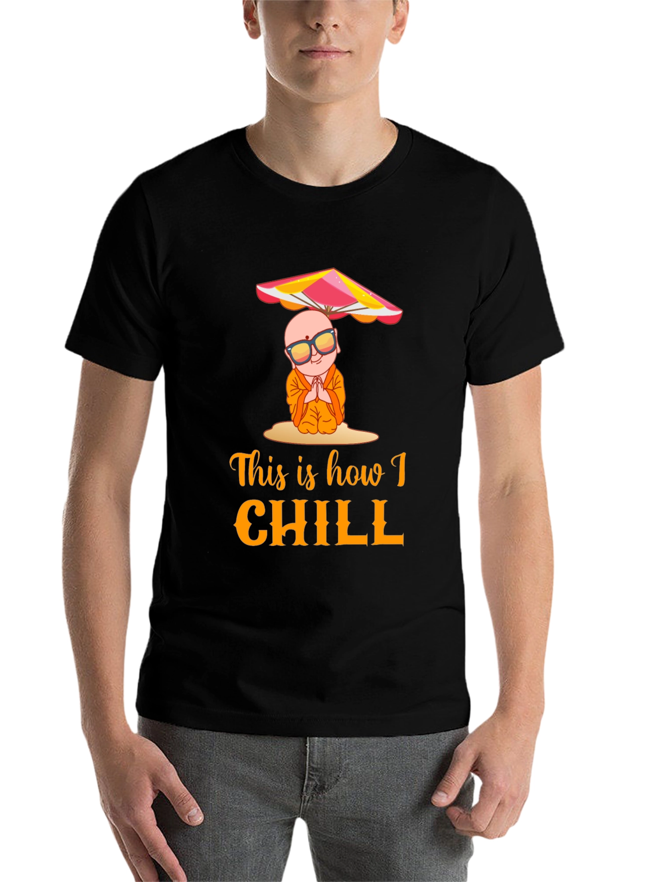 Black Chill Monk Graphic T-Shirt view 7