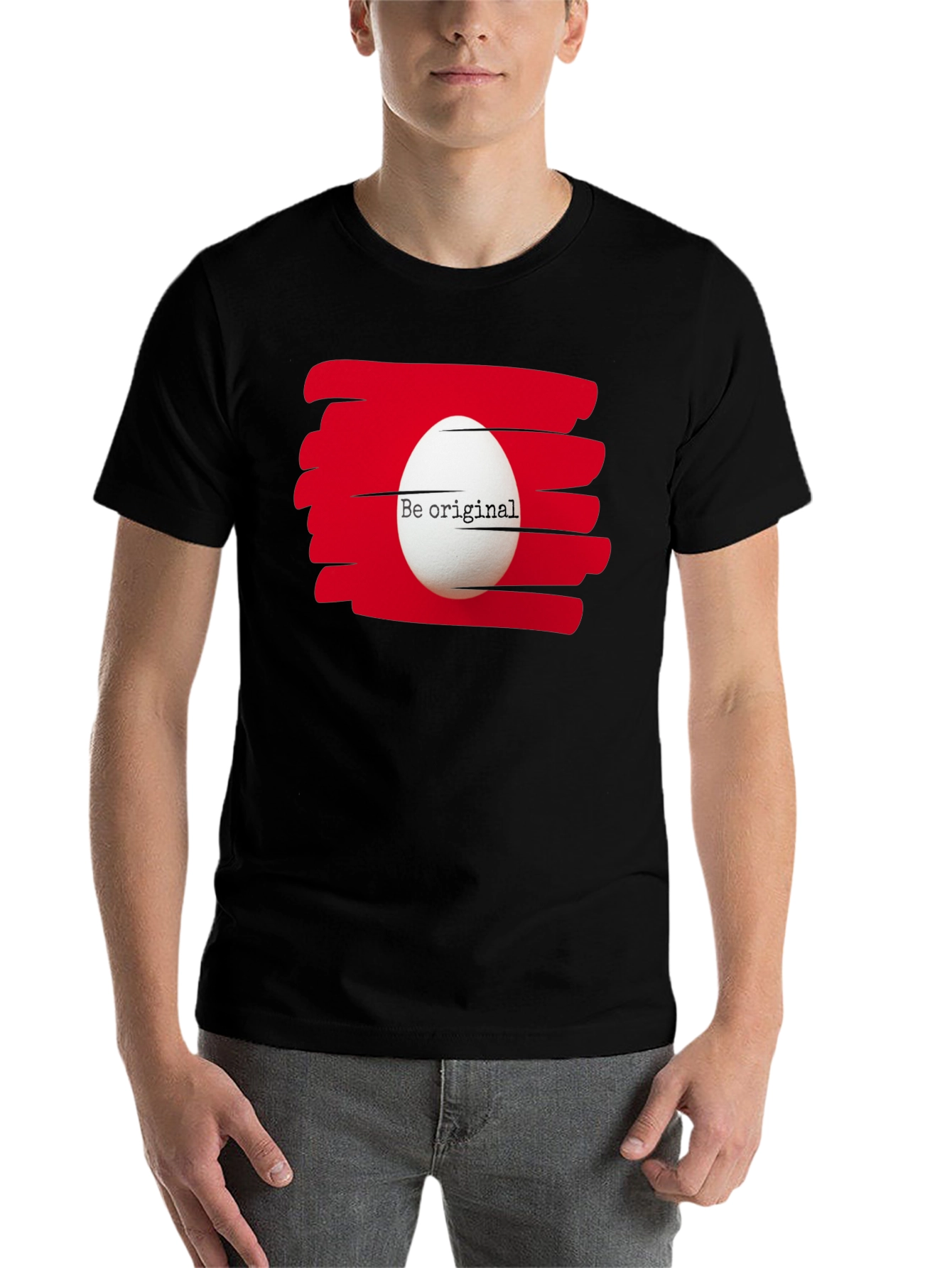 Black Be Original Egg Graphic Tee - Black view 7