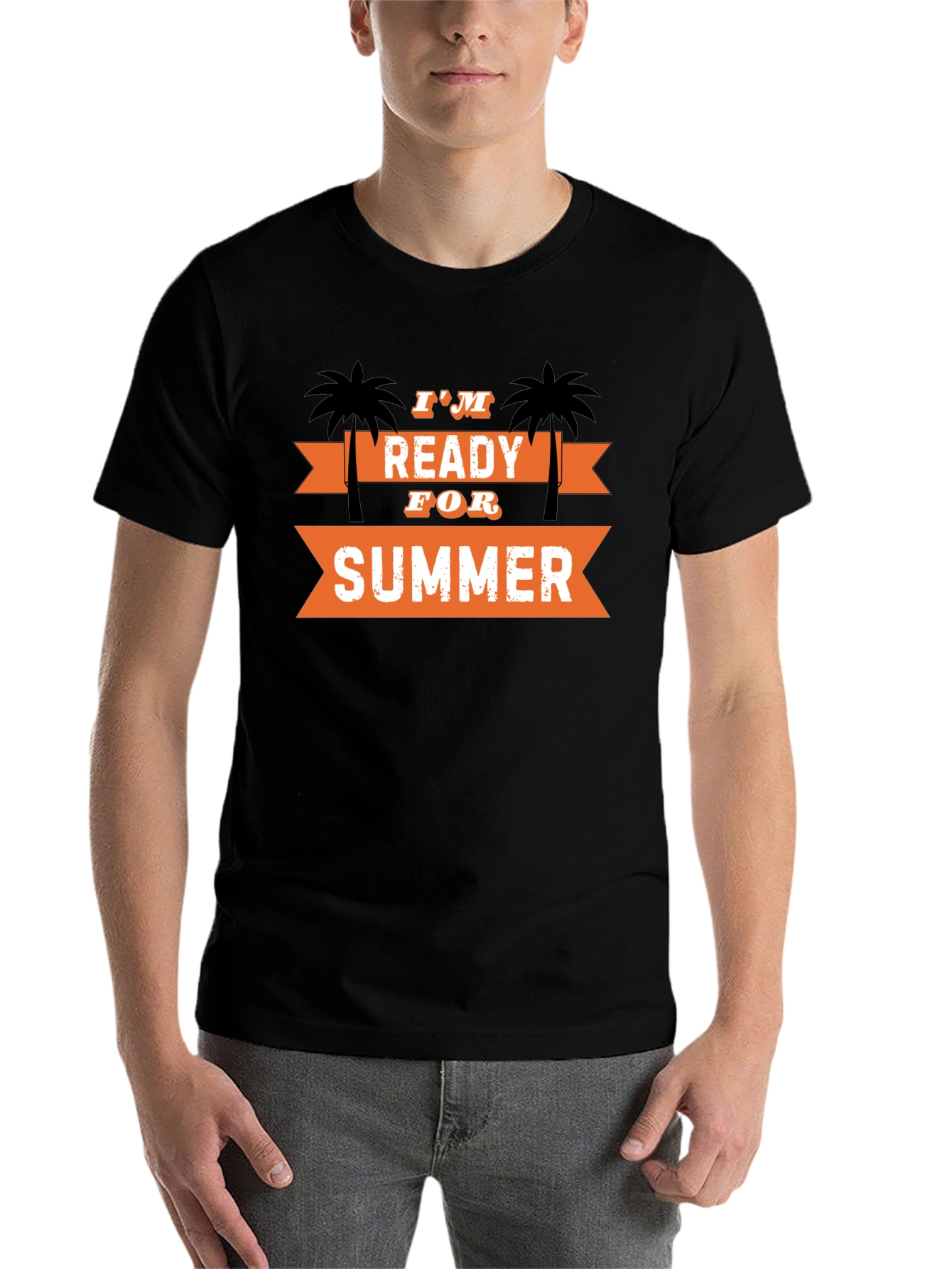 Black I'm Ready for Summer T-Shirt Palm Tree Graphic Tee view 7