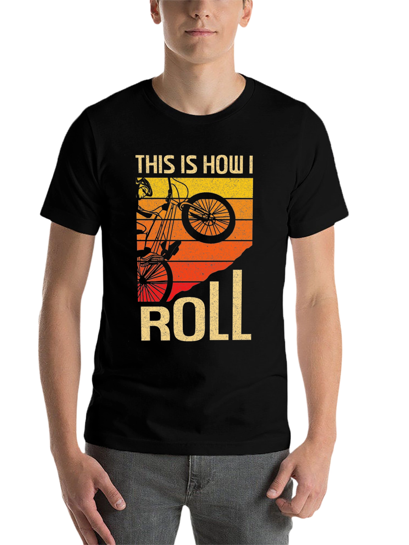 Black This Is How I Roll Retro Biker T-Shirt view 7
