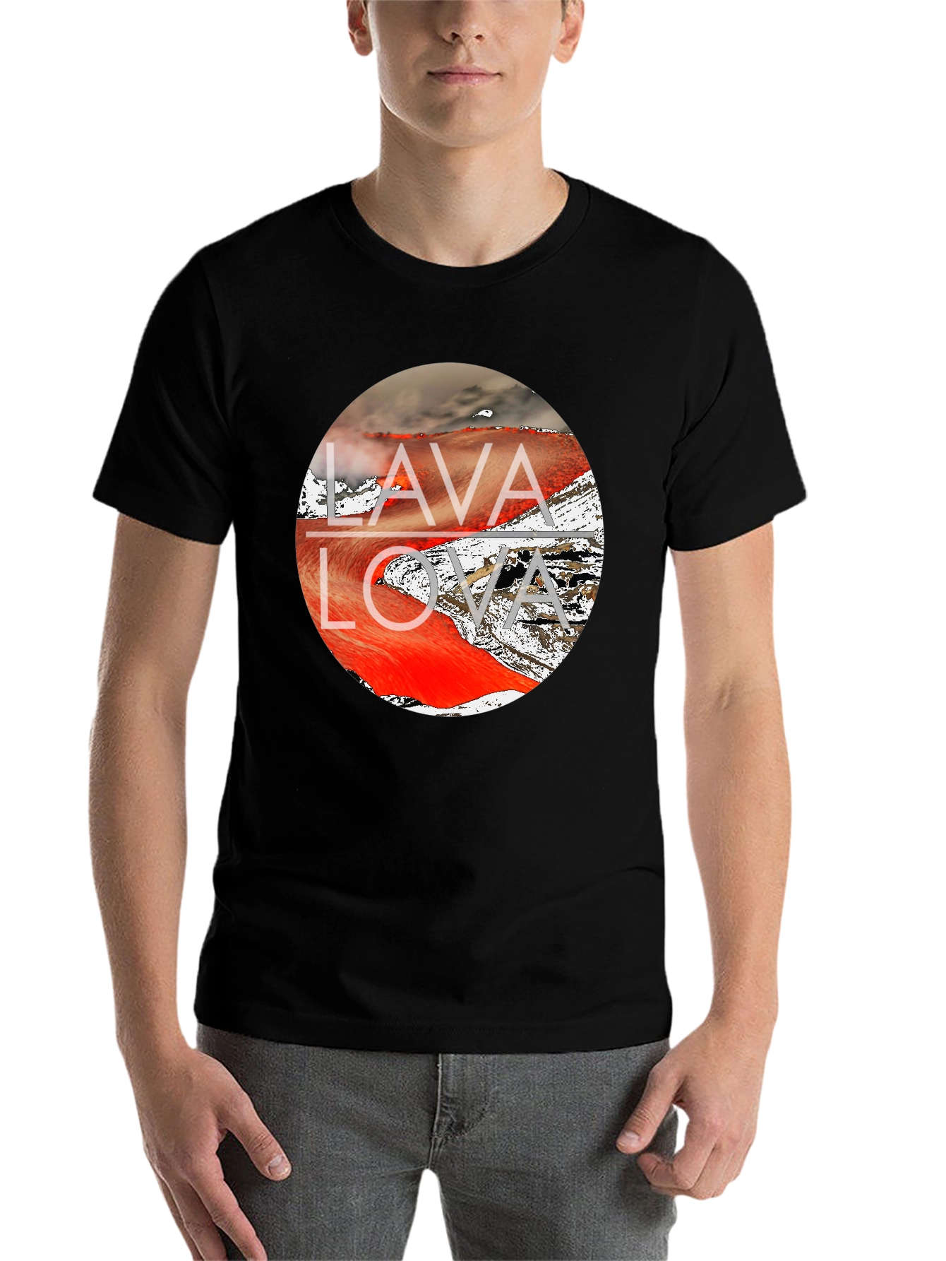 Black Lava Flow Graphic Tee - Men's Black T-Shirt view 7
