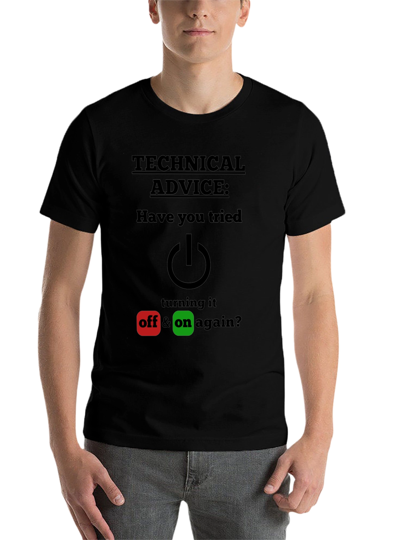 Black Technical Advice Funny T-Shirt view 7