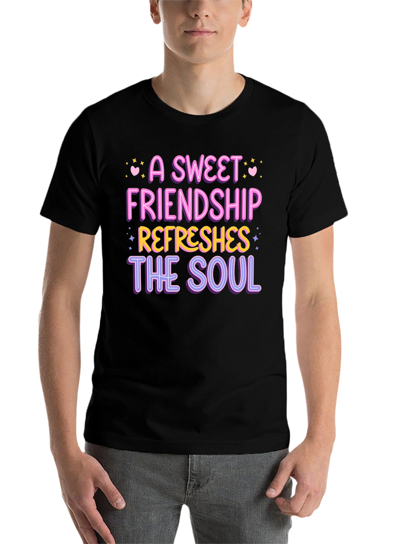 Black A Sweet Friendship Refreshes the Soul Tee view 7