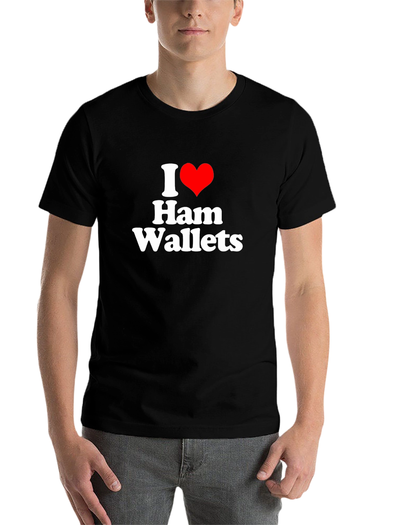 Black I Heart Ham Wallets Funny Graphic Tee view 7