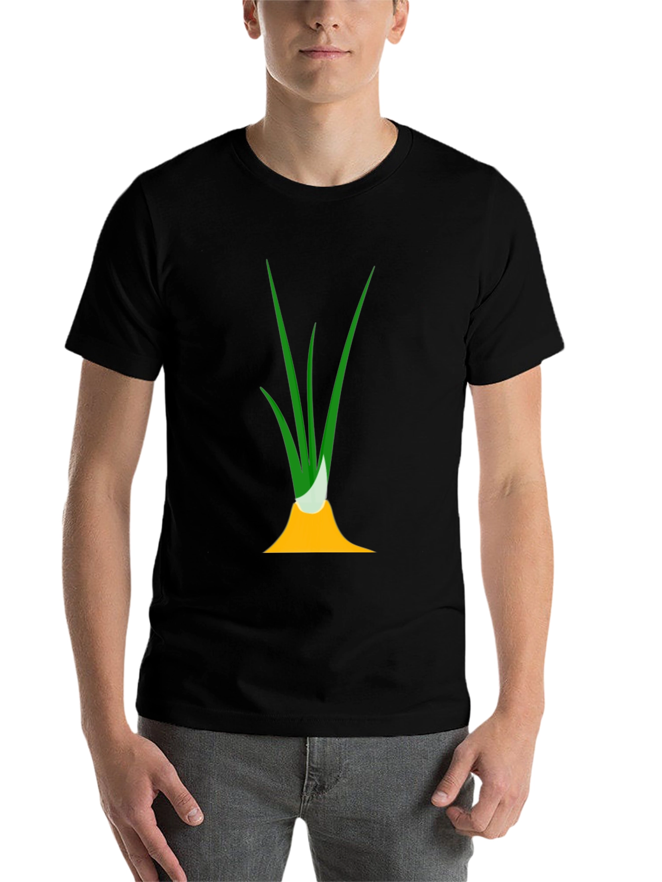 Black Funny Onion Graphic Tee - Black Cotton T-Shirt view 7
