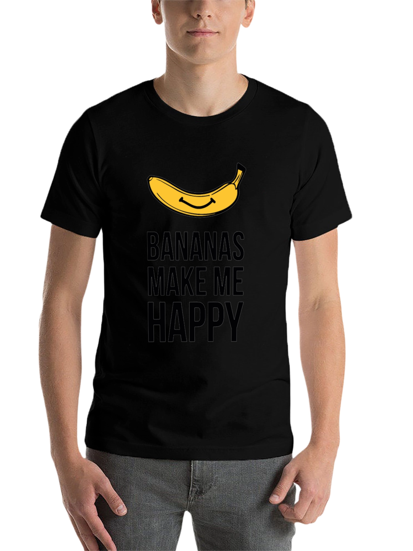 Black Bananas Make Me Happy Graphic T-Shirt view 7