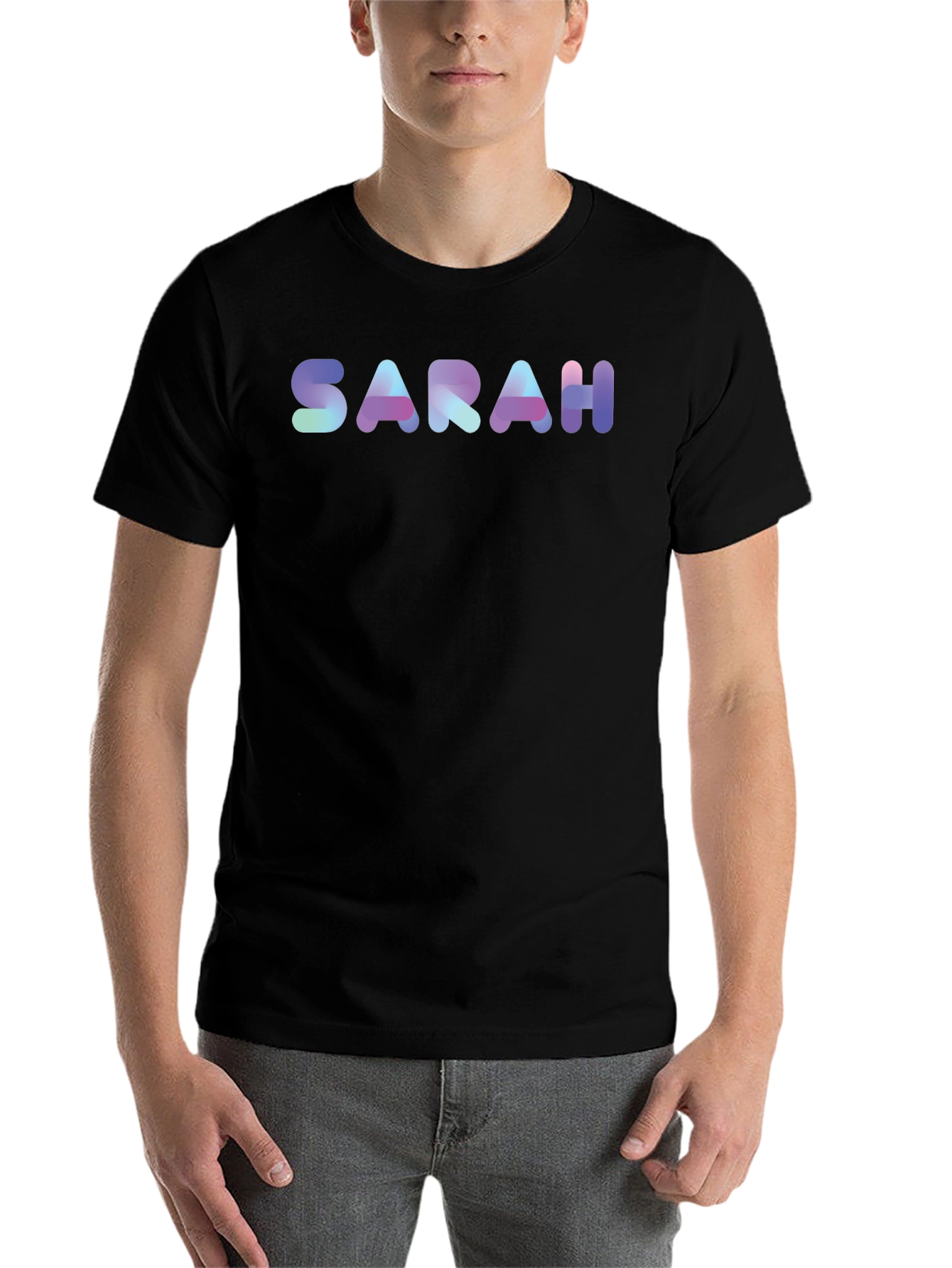 SARAH Custom Name T-Shirt - Unique Gradient Design - 7