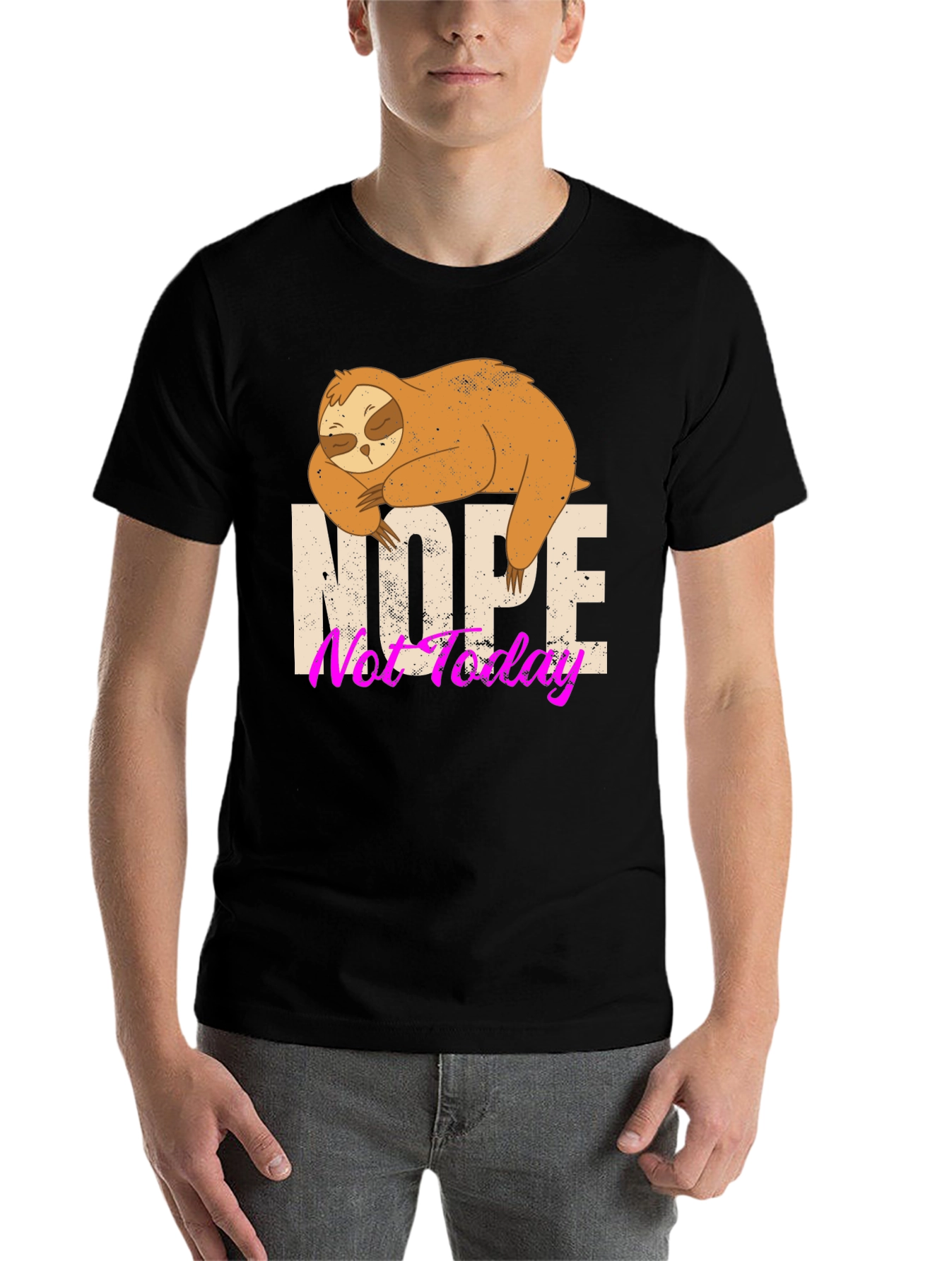 Nope Not Today Sloth Graphic Tee - 7