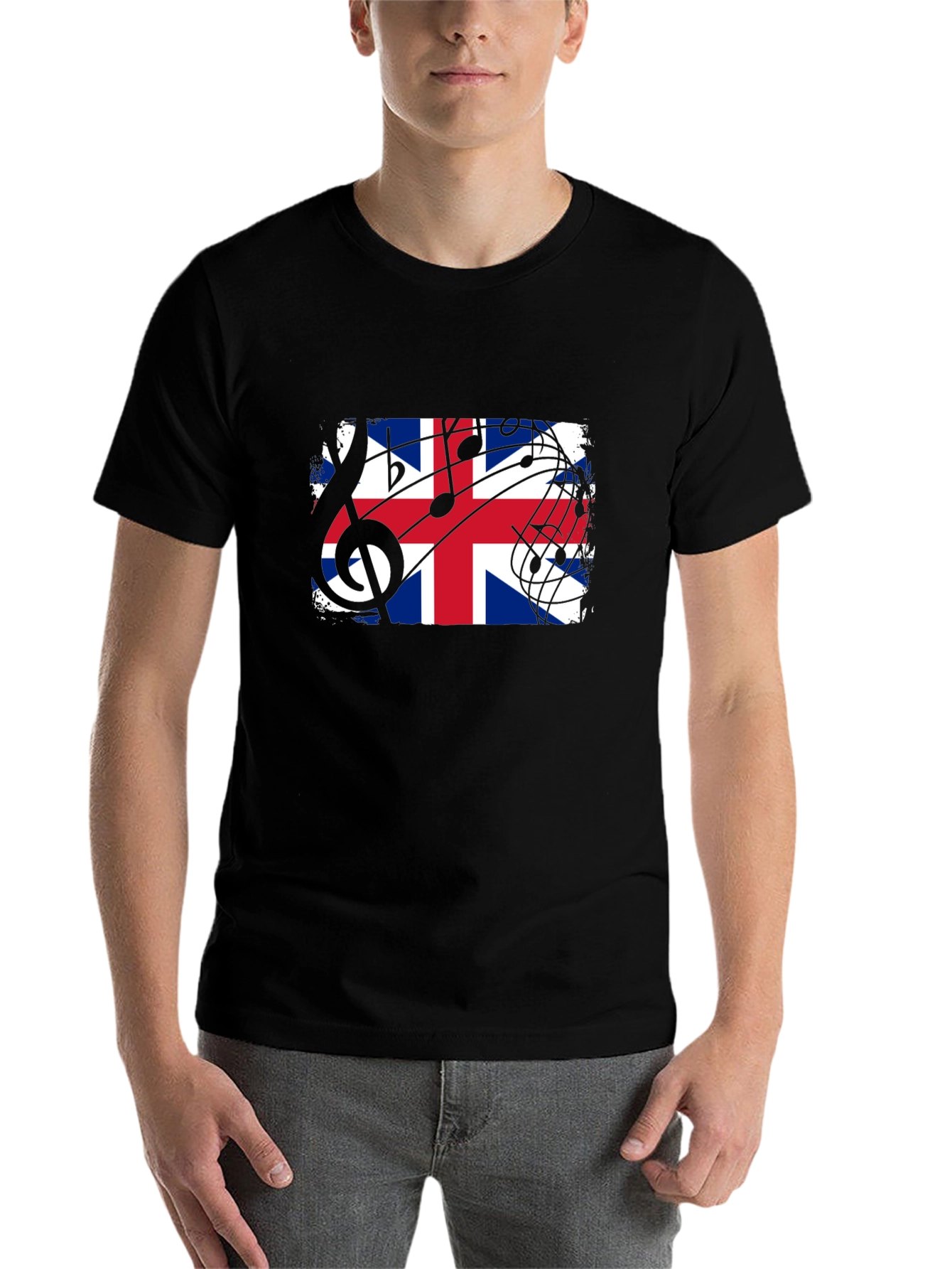 Black Union Jack Music Graphic Tee view 7