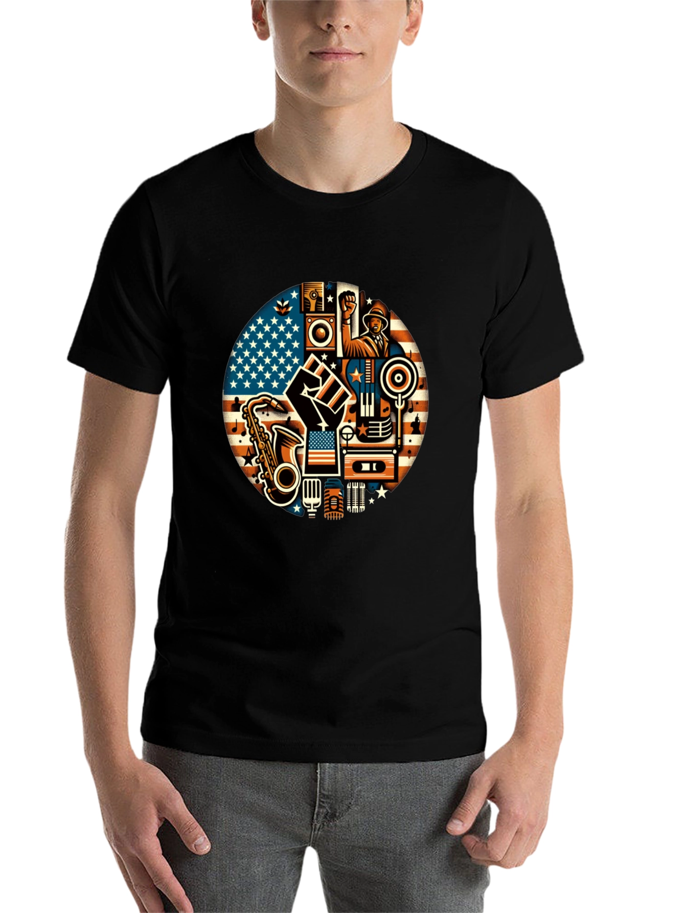 Black Music & Unity Graphic T-Shirt view 7