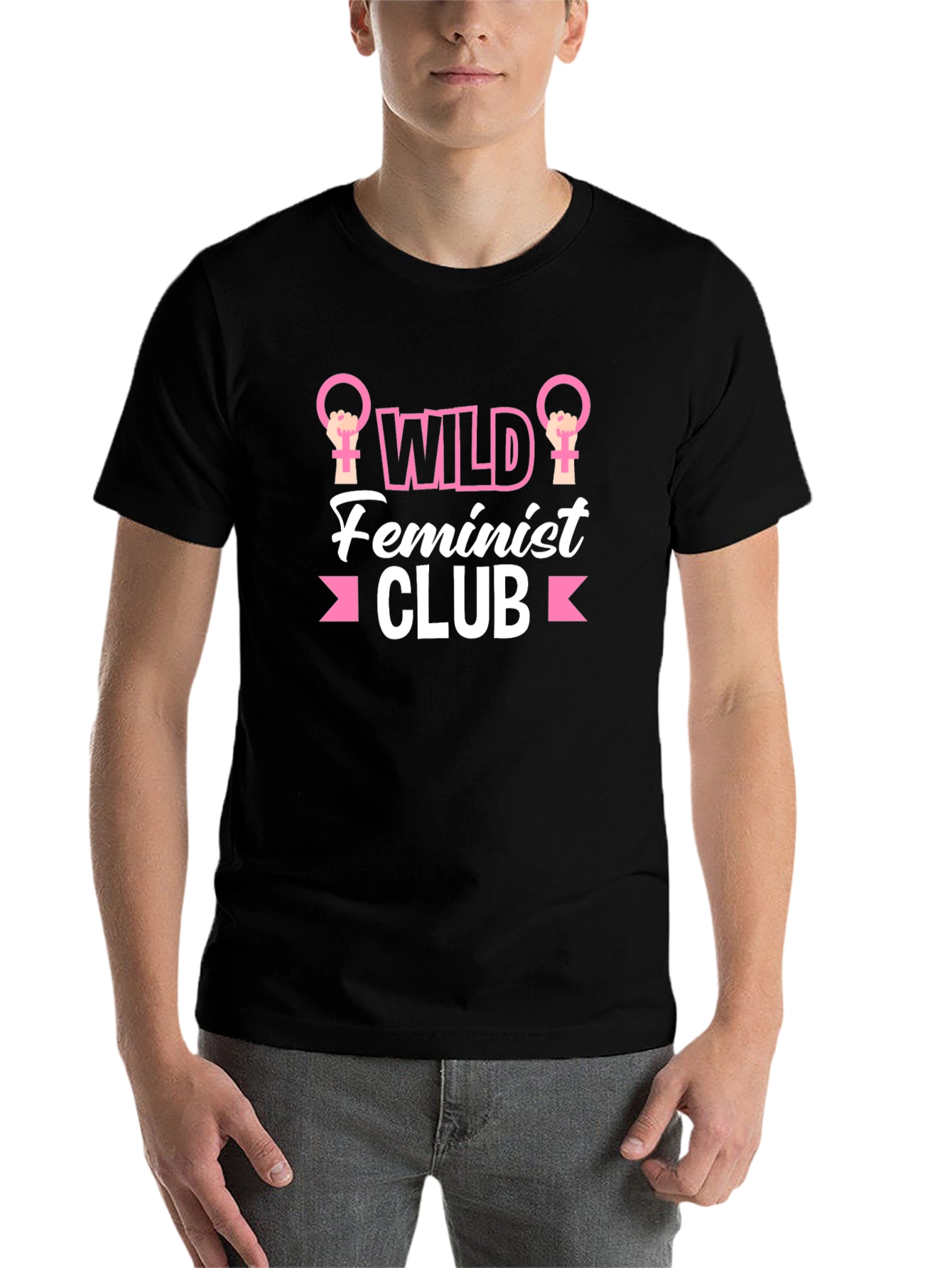 Black Wild Feminist Club Graphic T-Shirt view 7
