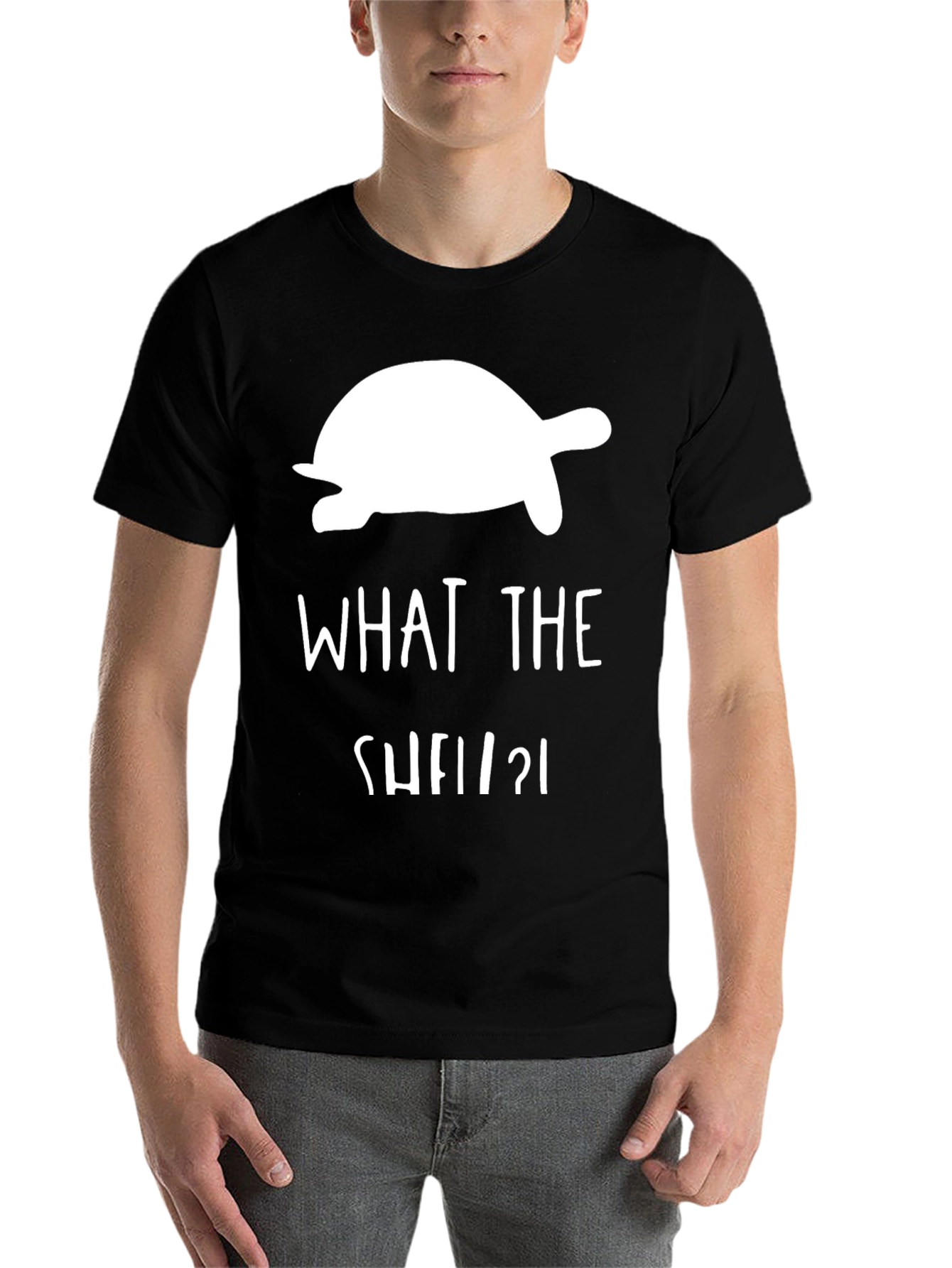 Black What the Shell Turtle T-Shirt view 7