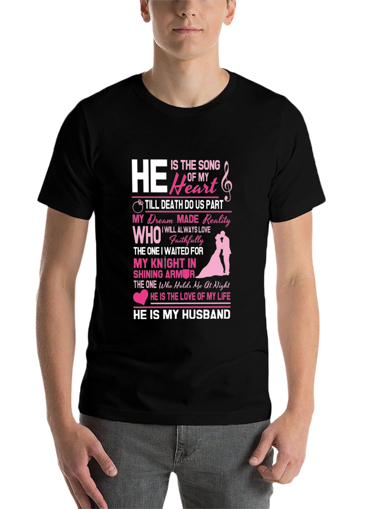 Black He Is My Husband Graphic Tee - Anniversary Gift view 7