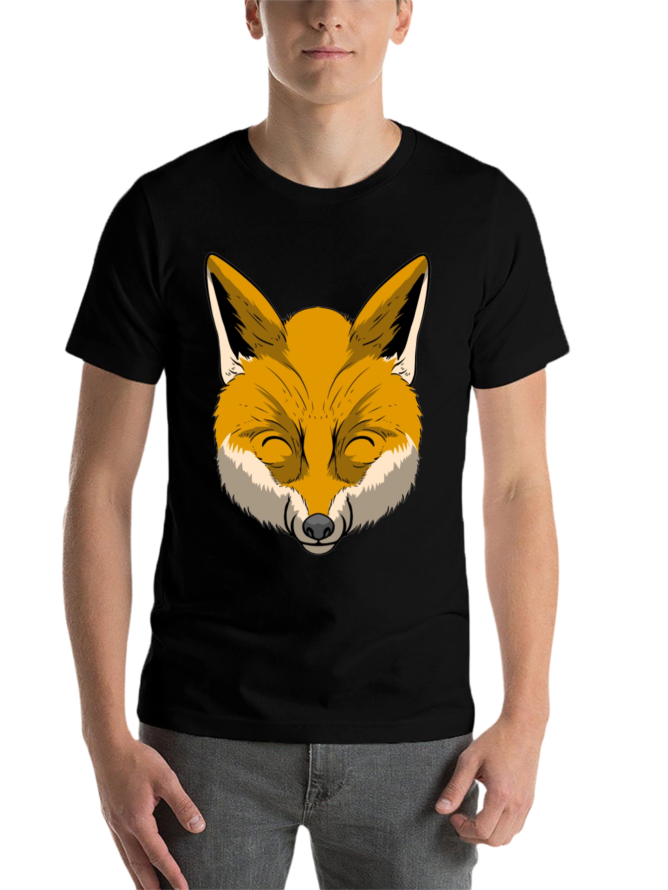 Black Fox Graphic T-Shirt - Cool Animal Design view 7