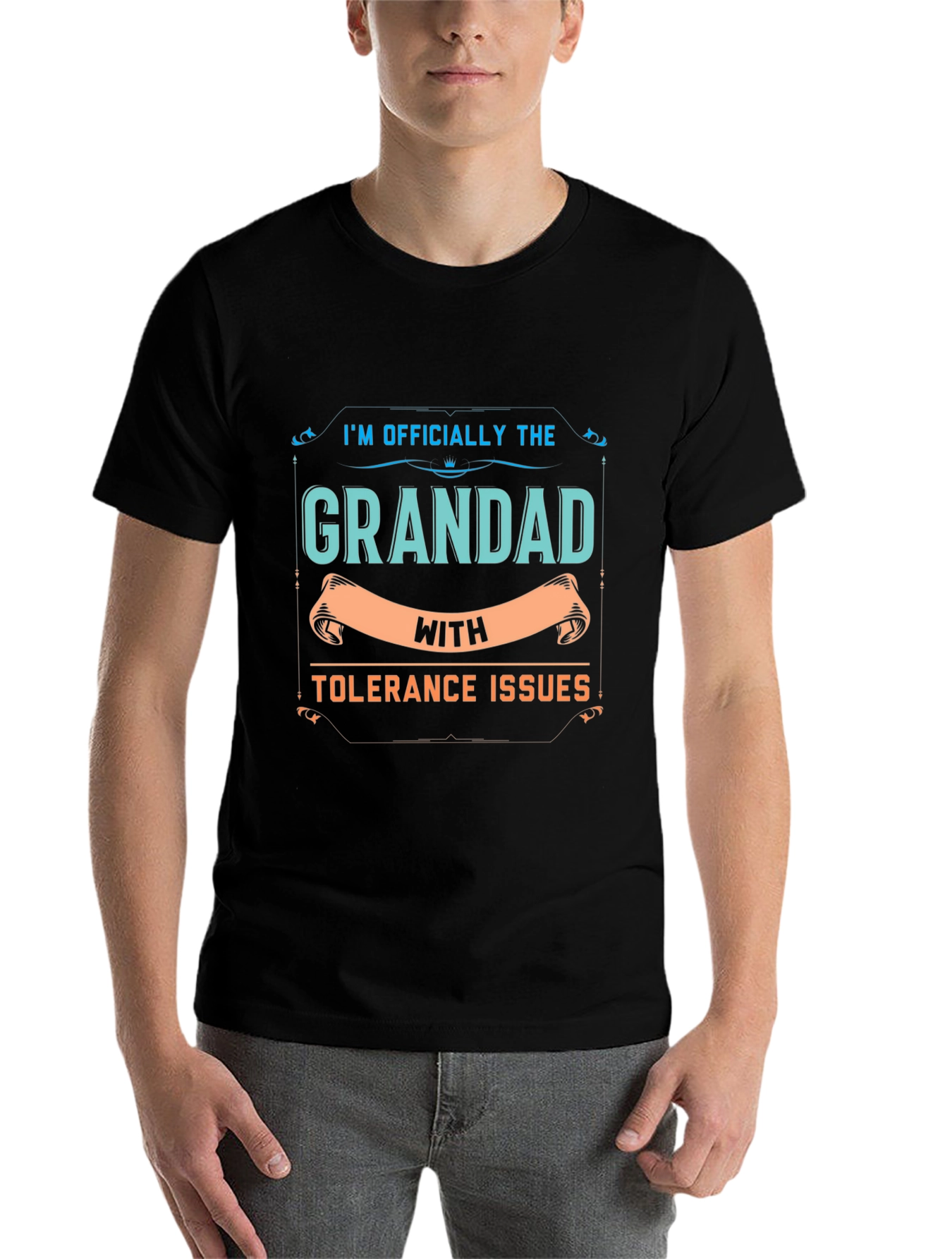 Black Grandad With Tolerance Issues - Funny T-Shirt view 7