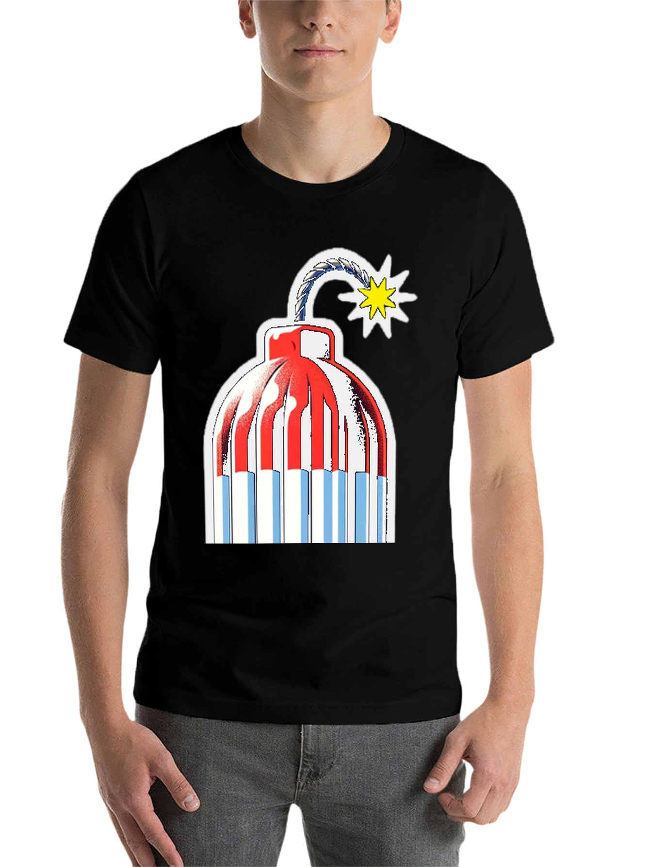 Black Explosive Style: Novelty Bomb Graphic Tee view 7
