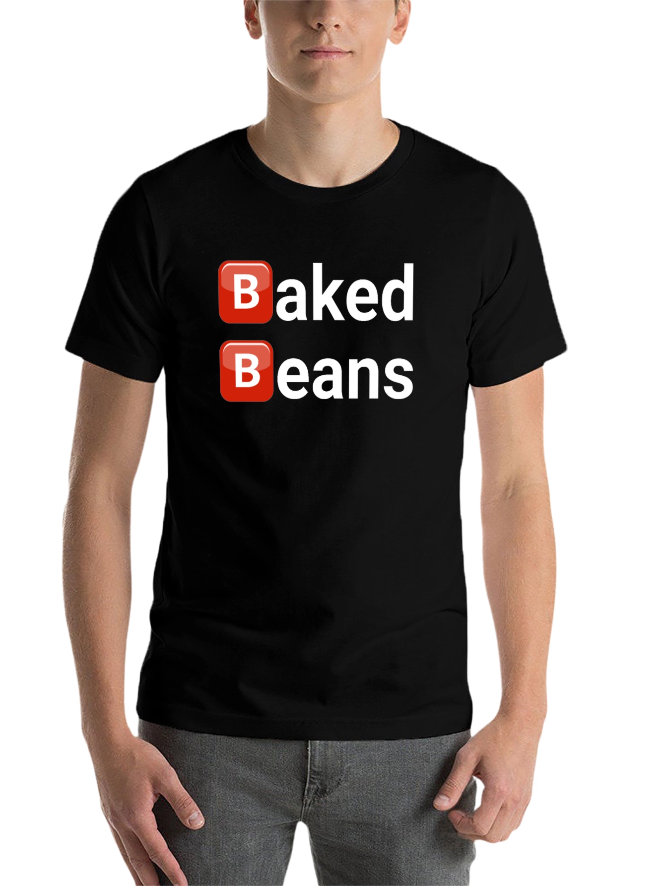 Black Baked Beans T-Shirt - Funny Food Tee view 7
