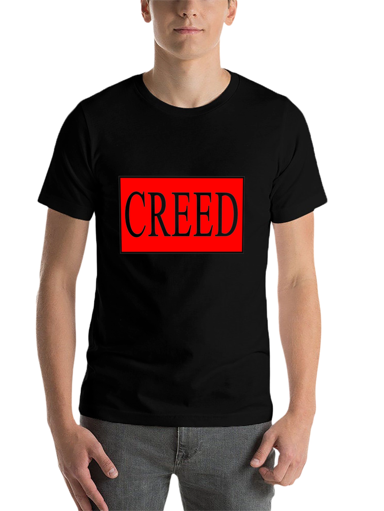 Black Creed Graphic T-Shirt - Black - Bold Statement Tee view 7
