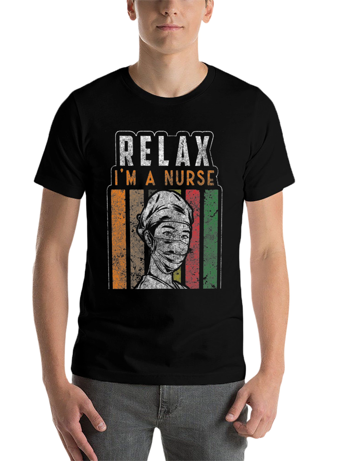 Black Relax I'm A Nurse Graphic Tee view 7